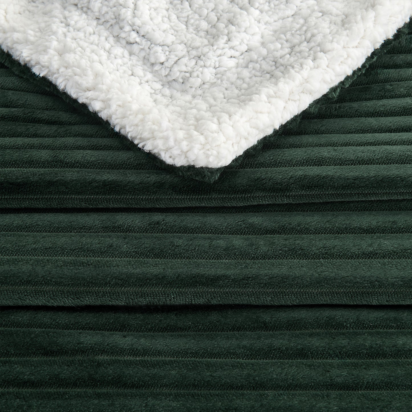 Ribbed Sherpa Throw Blanket - Corduroy Collection