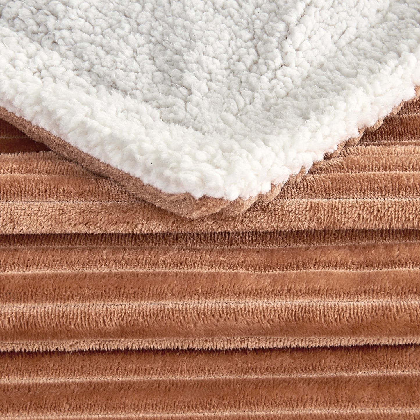 Ribbed Sherpa Throw Blanket - Corduroy Collection