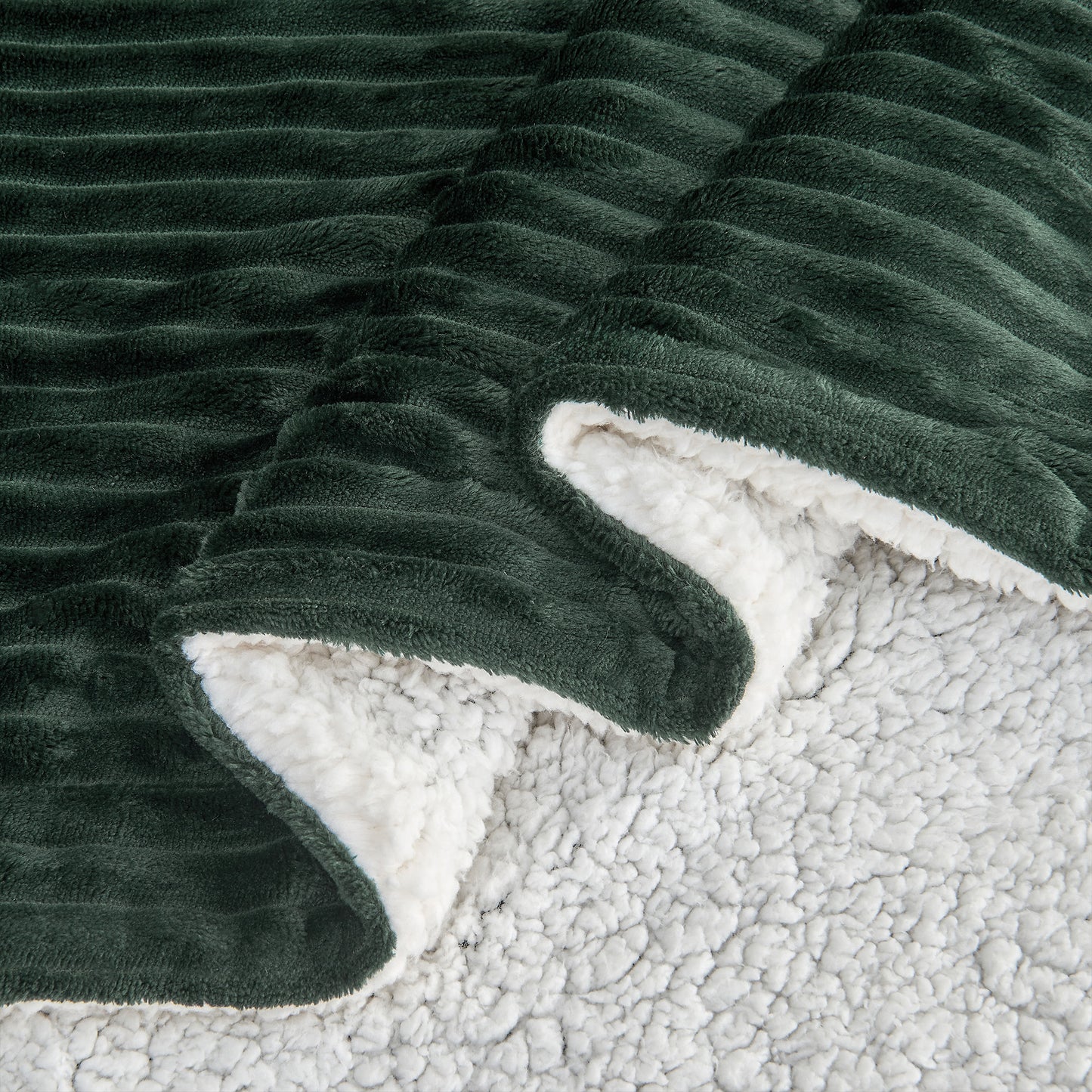 Ribbed Sherpa Throw Blanket - Corduroy Collection