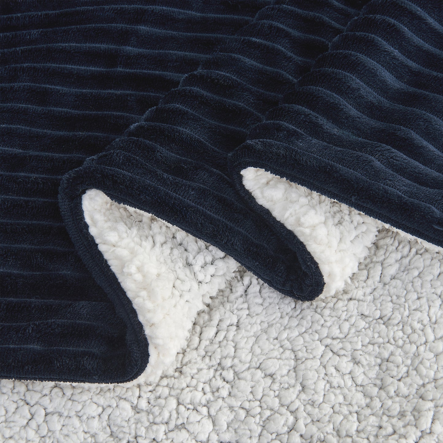 Ribbed Sherpa Throw Blanket - Corduroy Collection