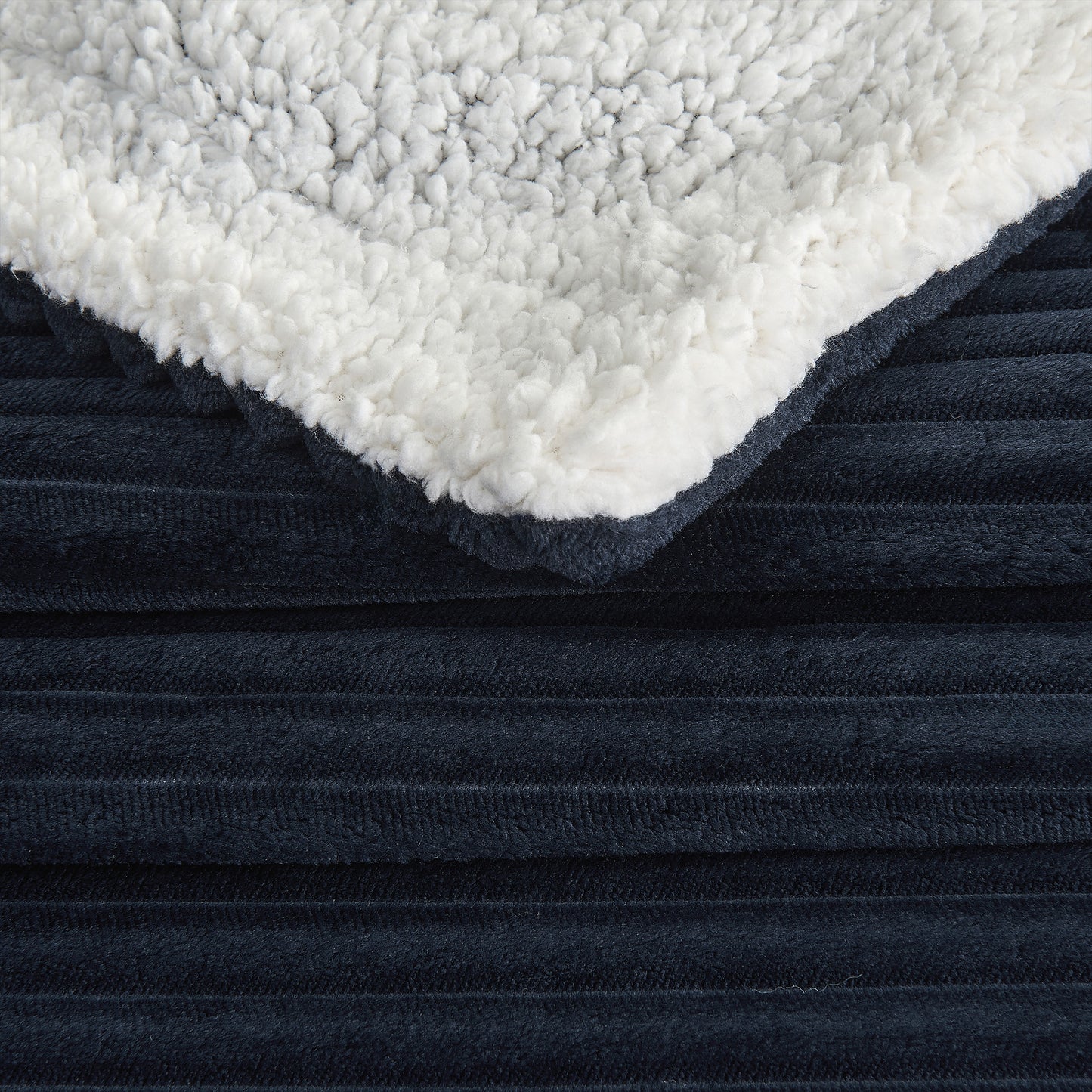 Ribbed Sherpa Throw Blanket - Corduroy Collection