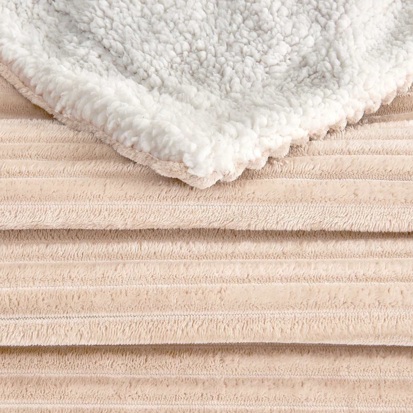 Ribbed Sherpa Throw Blanket - Corduroy Collection