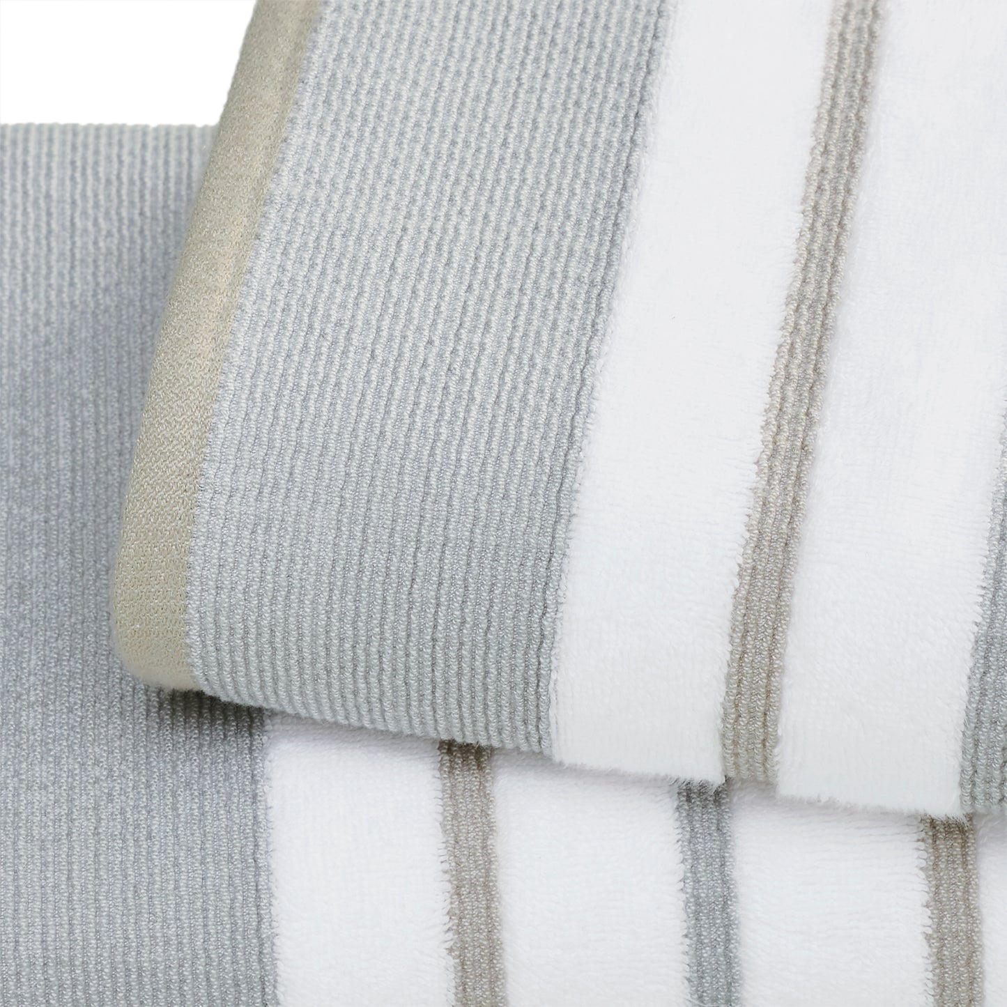 6-Piece Cotton Stripe Bath Towel Set - Noelle Collection