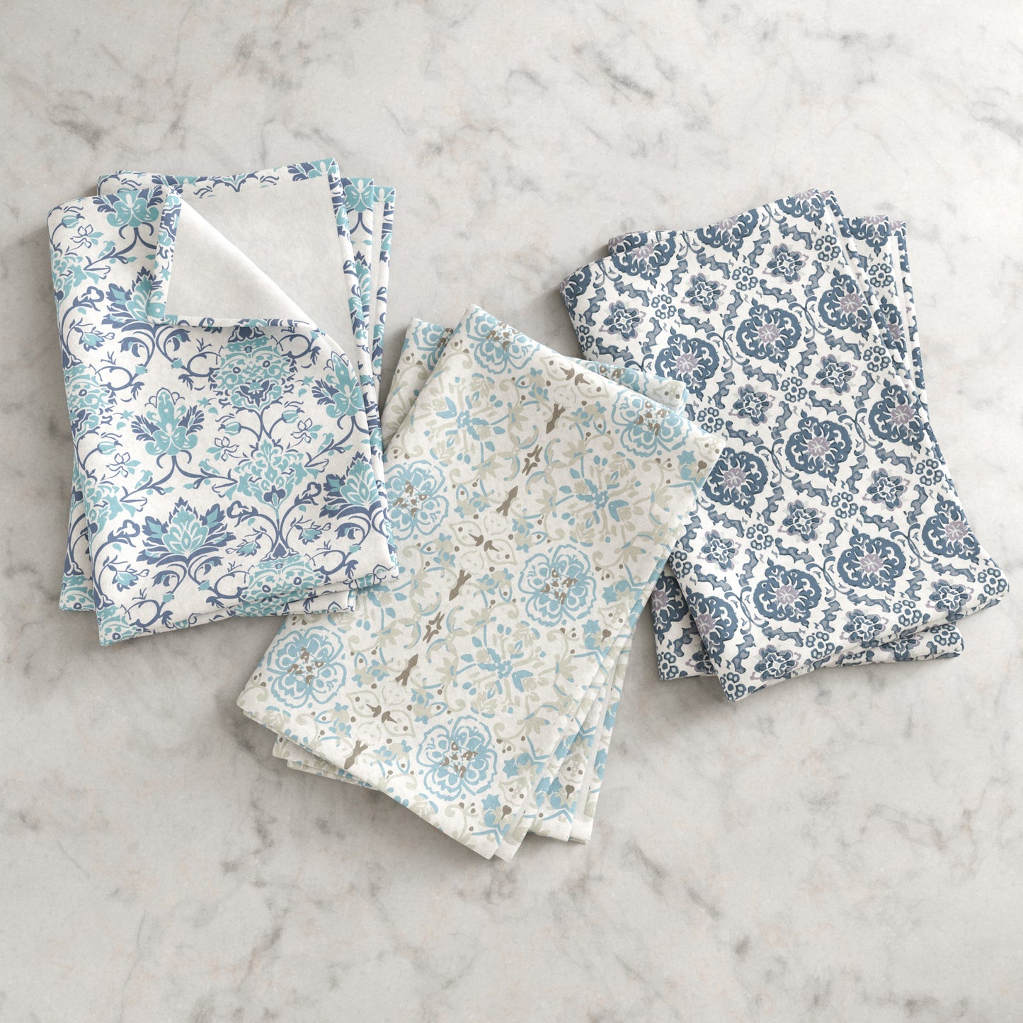 100% Cotton Floral Kitchen Dish Towel Set (Set of 6)
