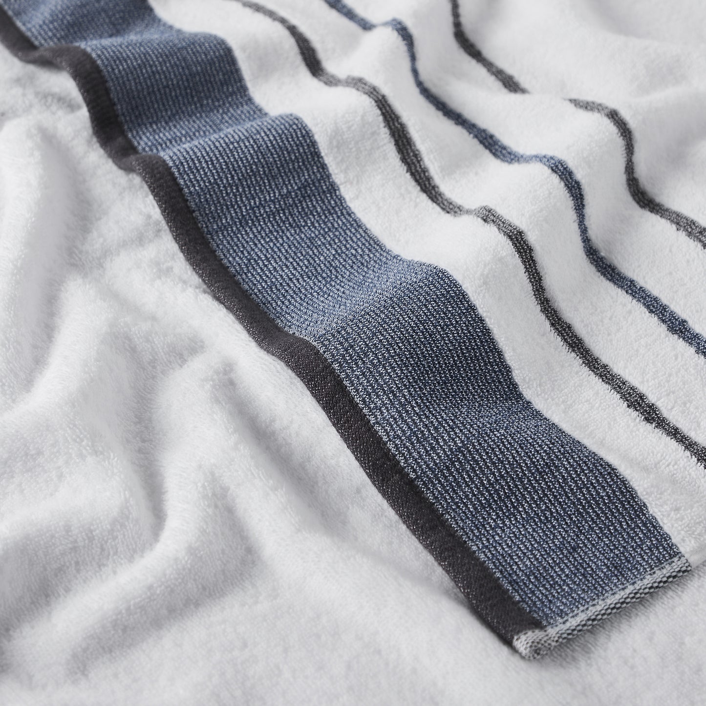 6-Piece Cotton Stripe Bath Towel Set - Noelle Collection