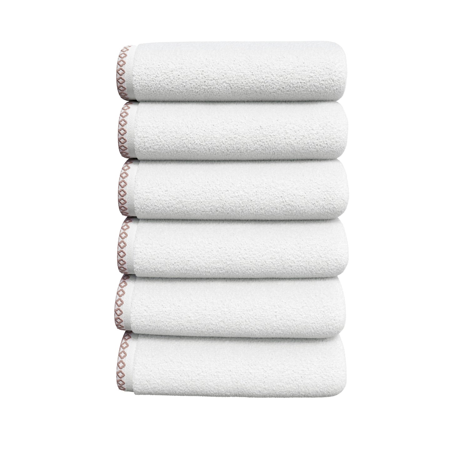 Cotton Border-Stitched 6-Piece Towel Set - Valery Collection