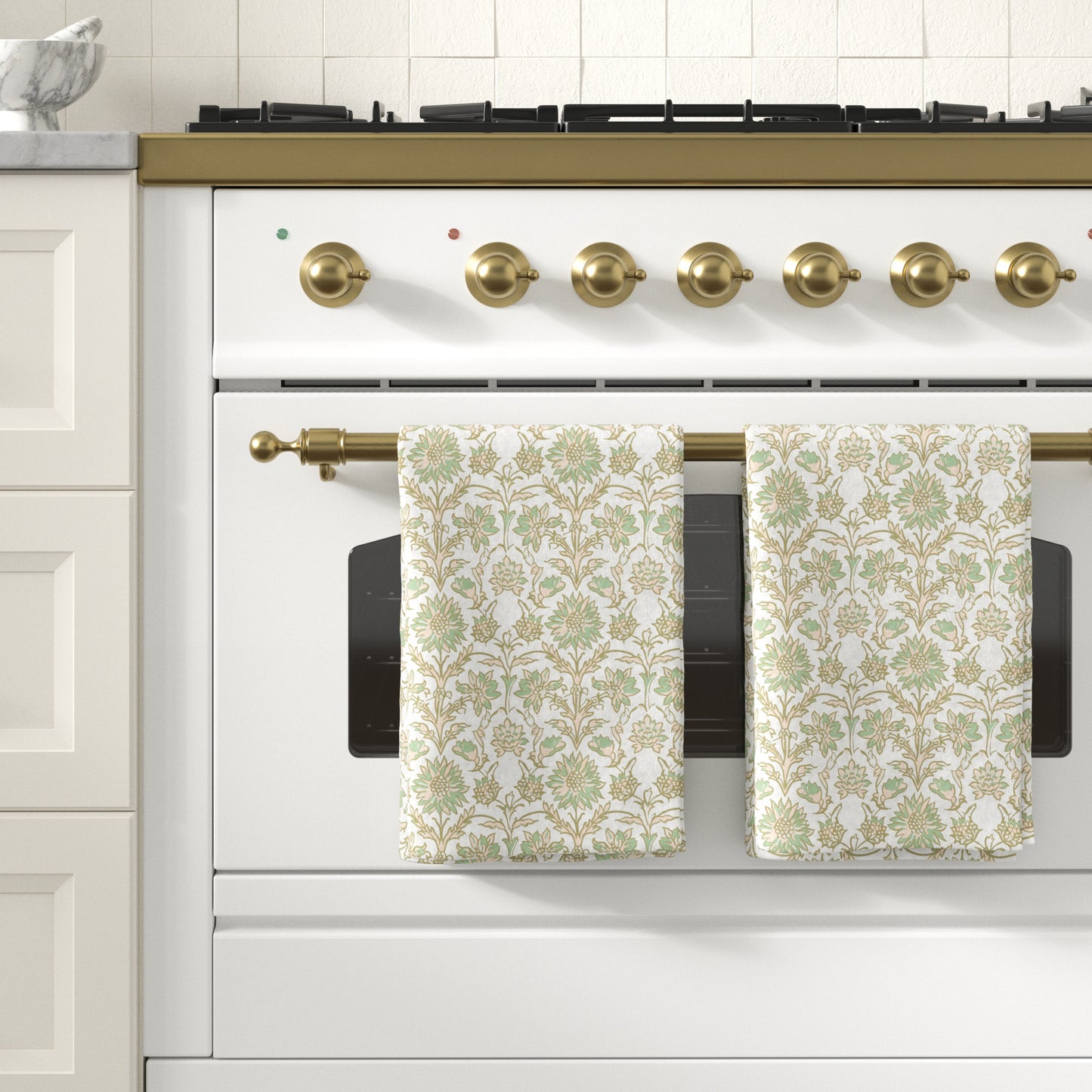 100% Cotton Floral Kitchen Dish Towel Set (Set of 6)