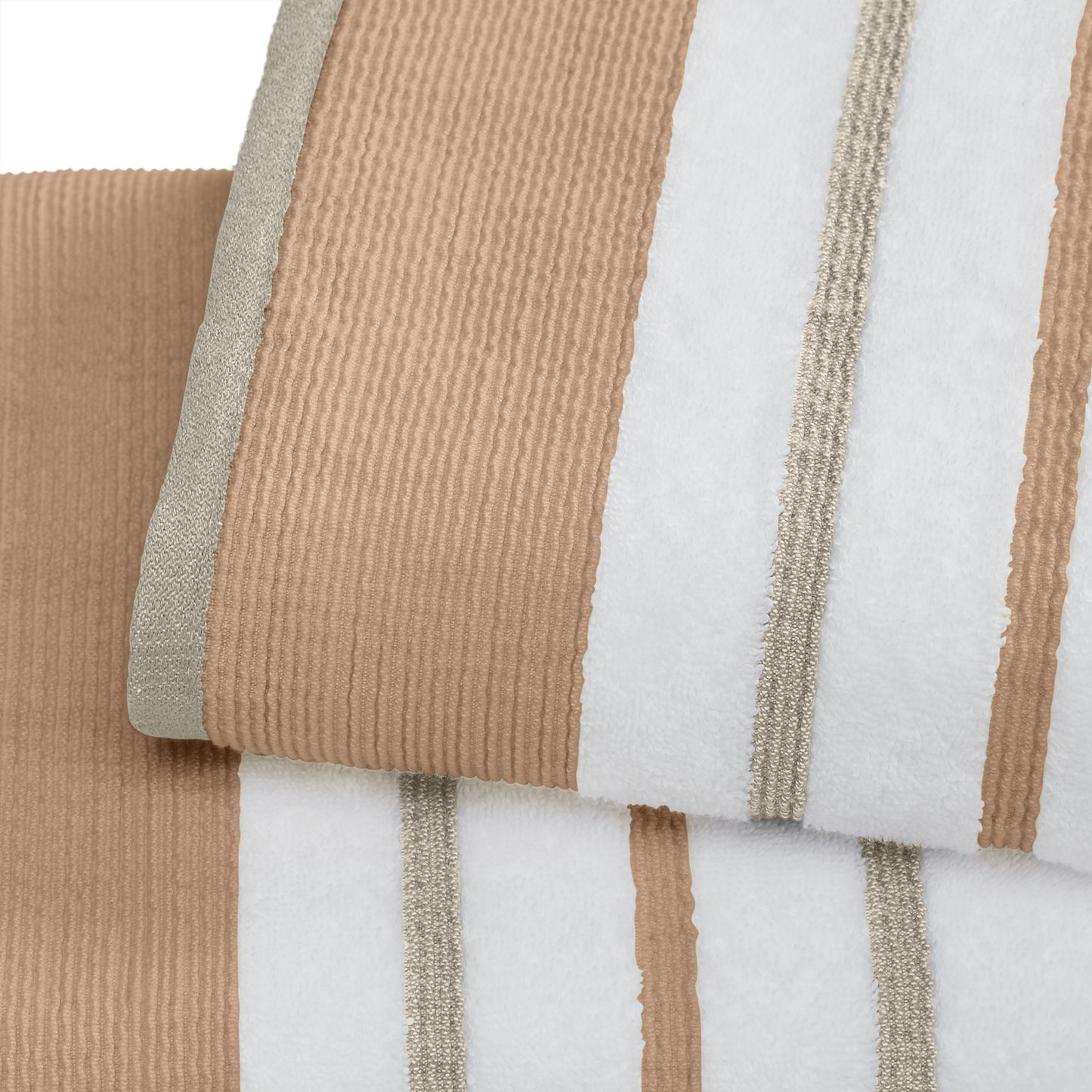 6-Piece Cotton Stripe Bath Towel Set - Noelle Collection