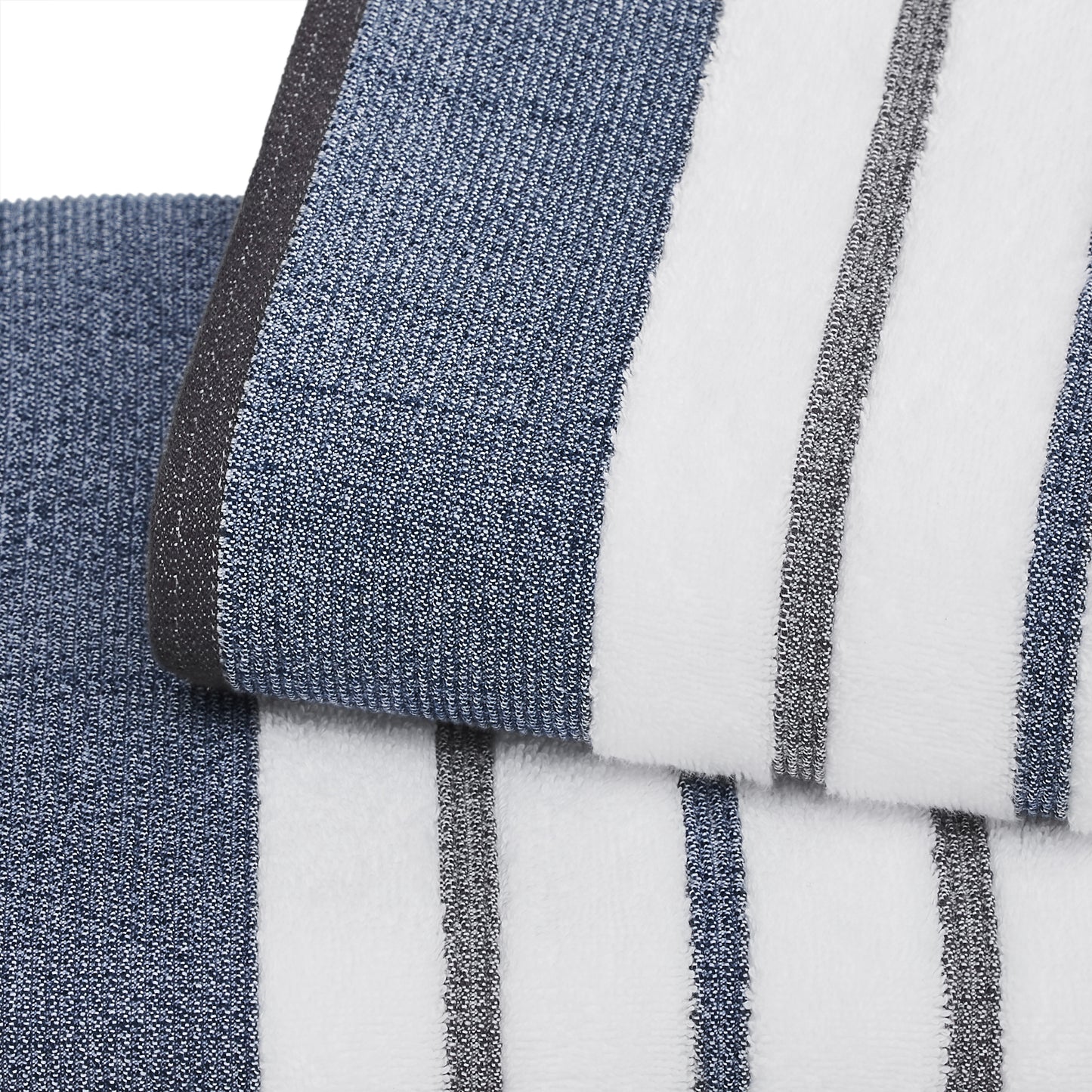 6-Piece Cotton Stripe Bath Towel Set - Noelle Collection
