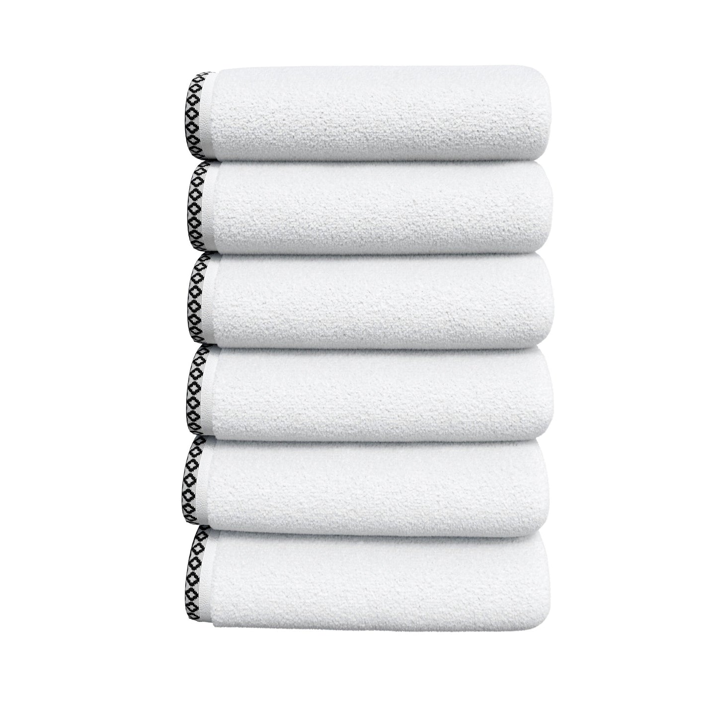 Cotton Border-Stitched 6-Piece Towel Set - Valery Collection