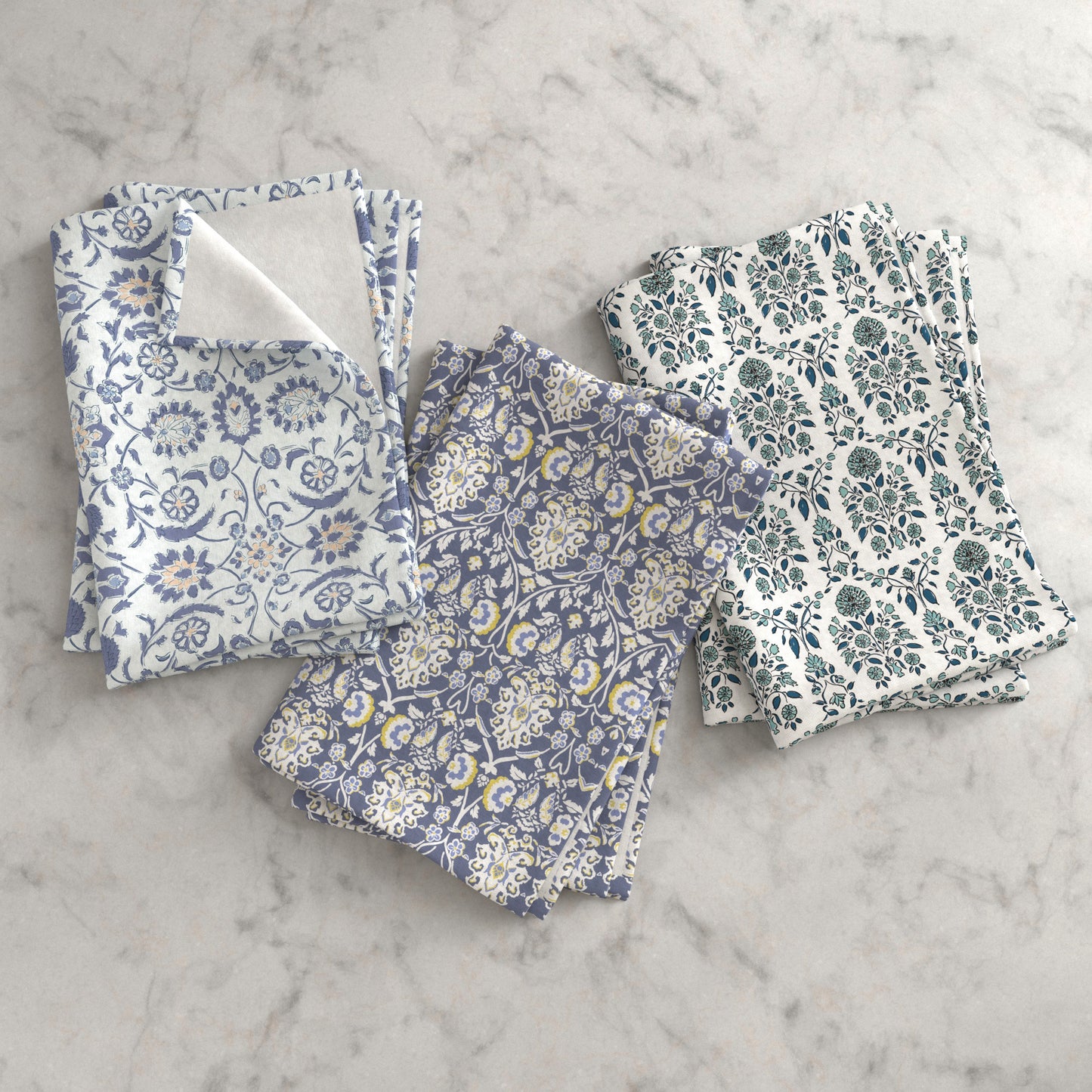 100% Cotton Floral Kitchen Dish Towel Set (Set of 6)