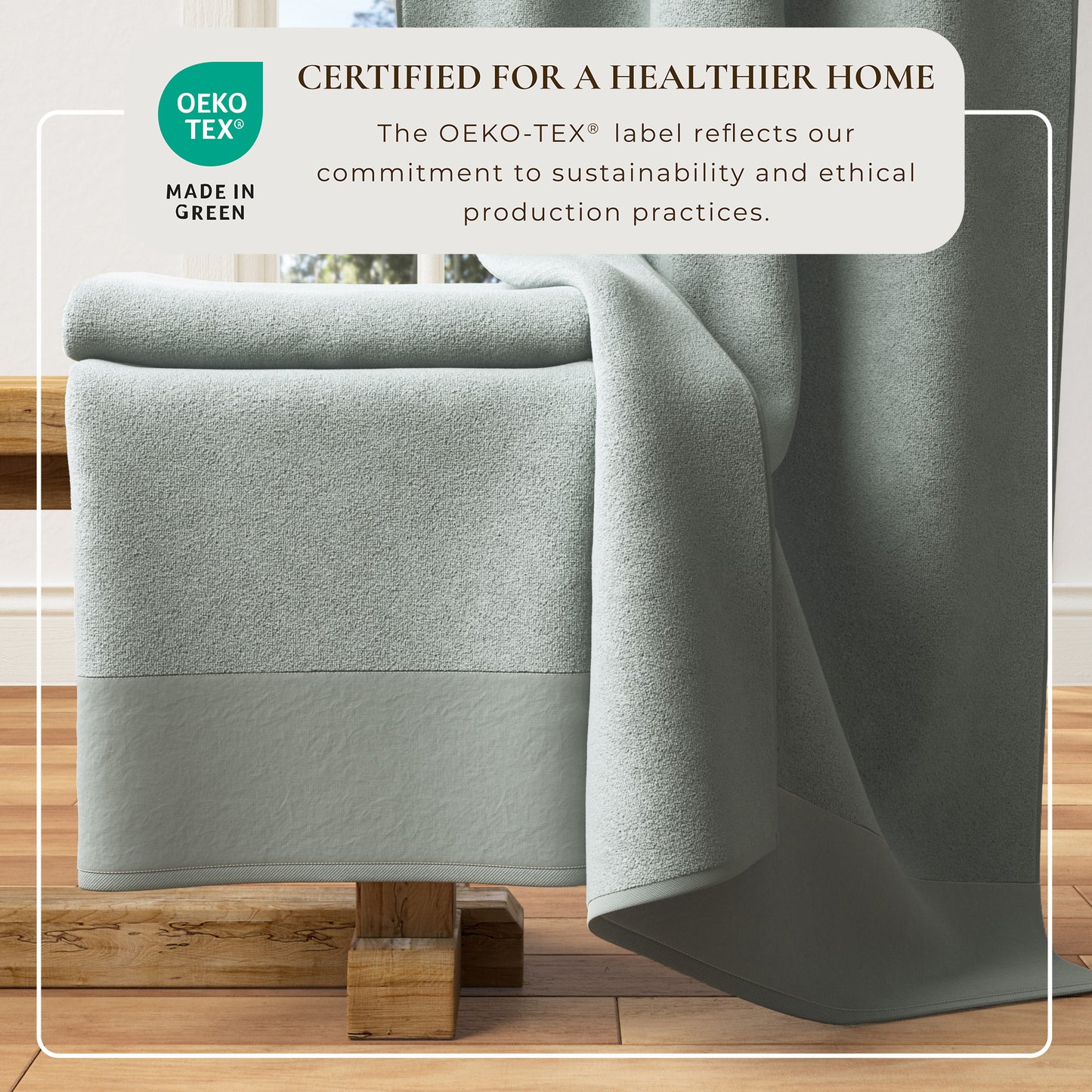 100% Cotton Linen Like Border Bath Towel Set