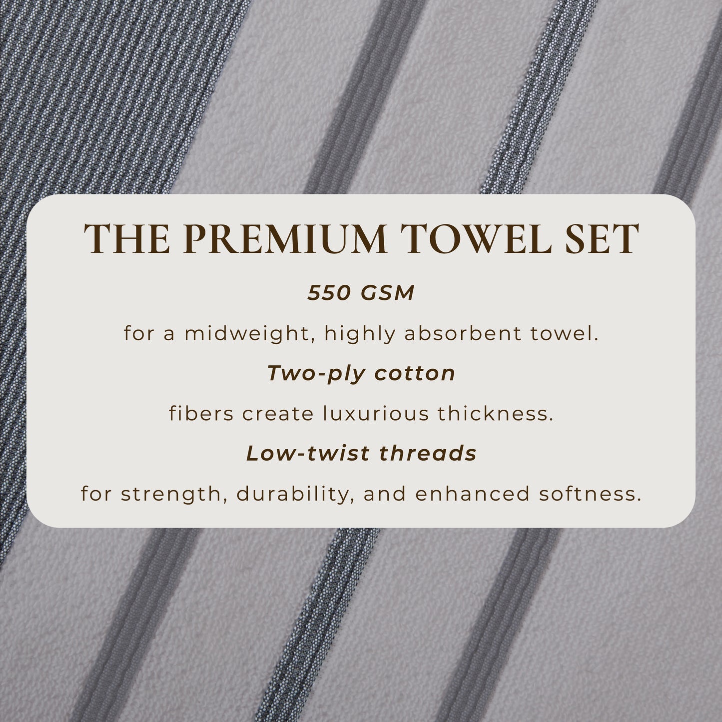 2 Pack Cotton Stripe Bath Sheet Set - Noelle Collection