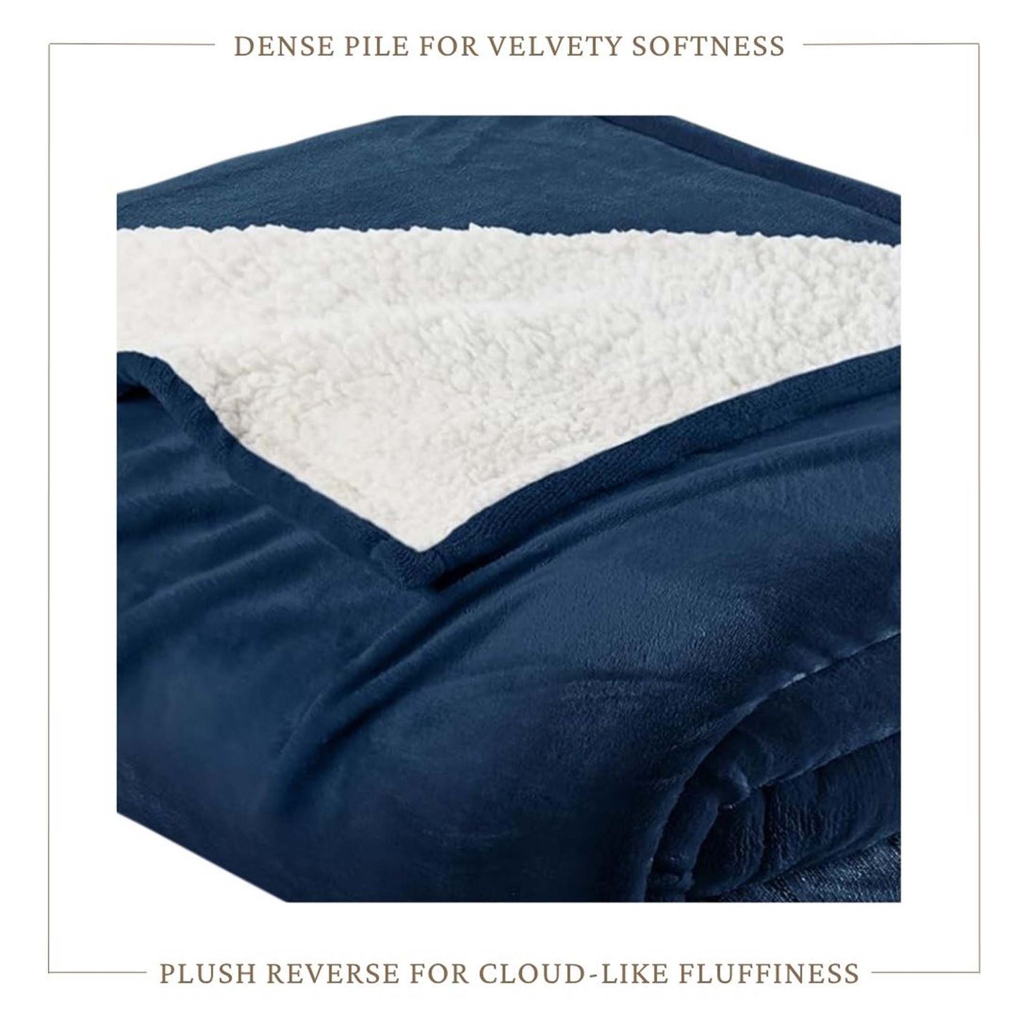 Velvet Plush Sherpa Bed Blanket - Sherpa Fleece Collection