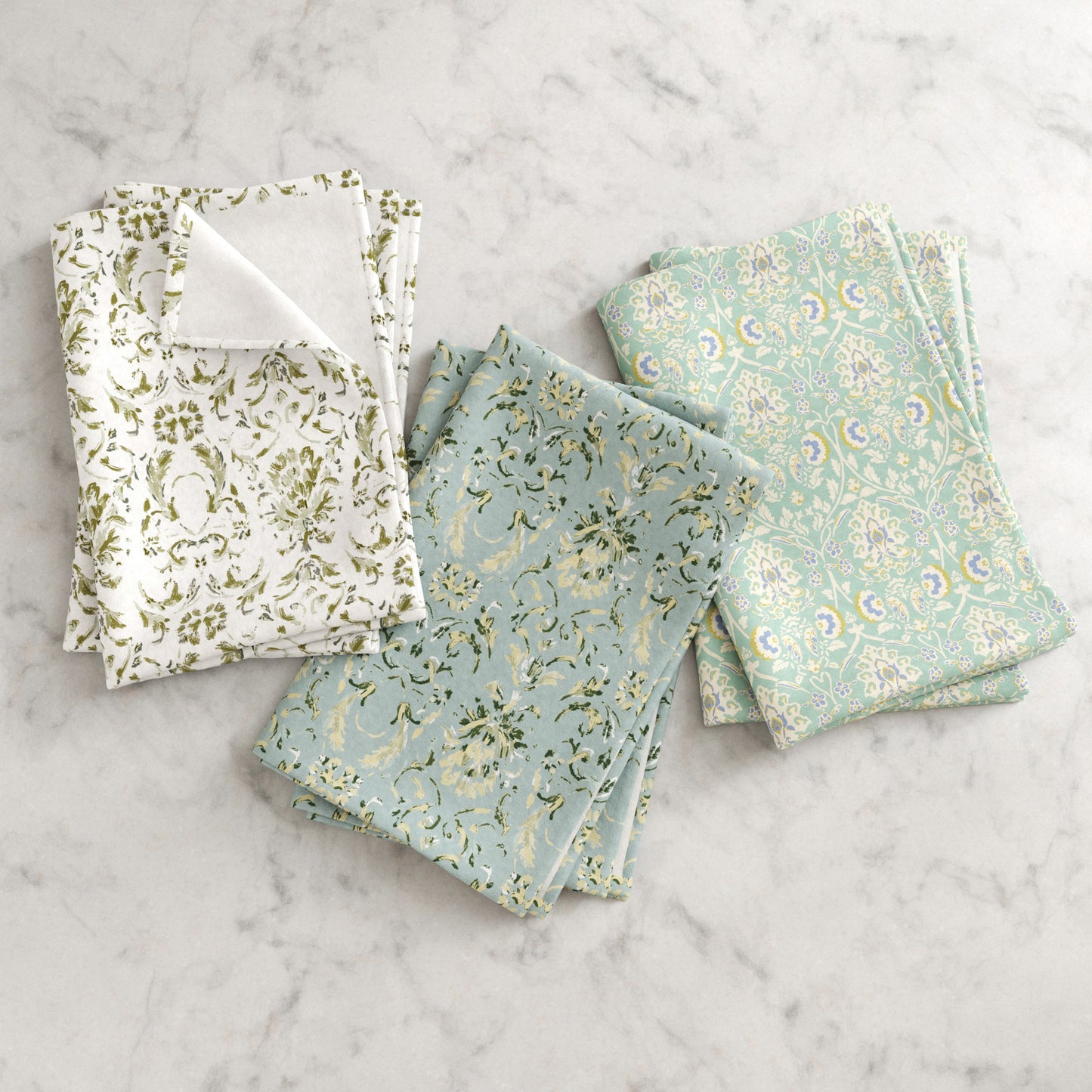 100% Cotton Floral Kitchen Dish Towel Set (Set of 6)