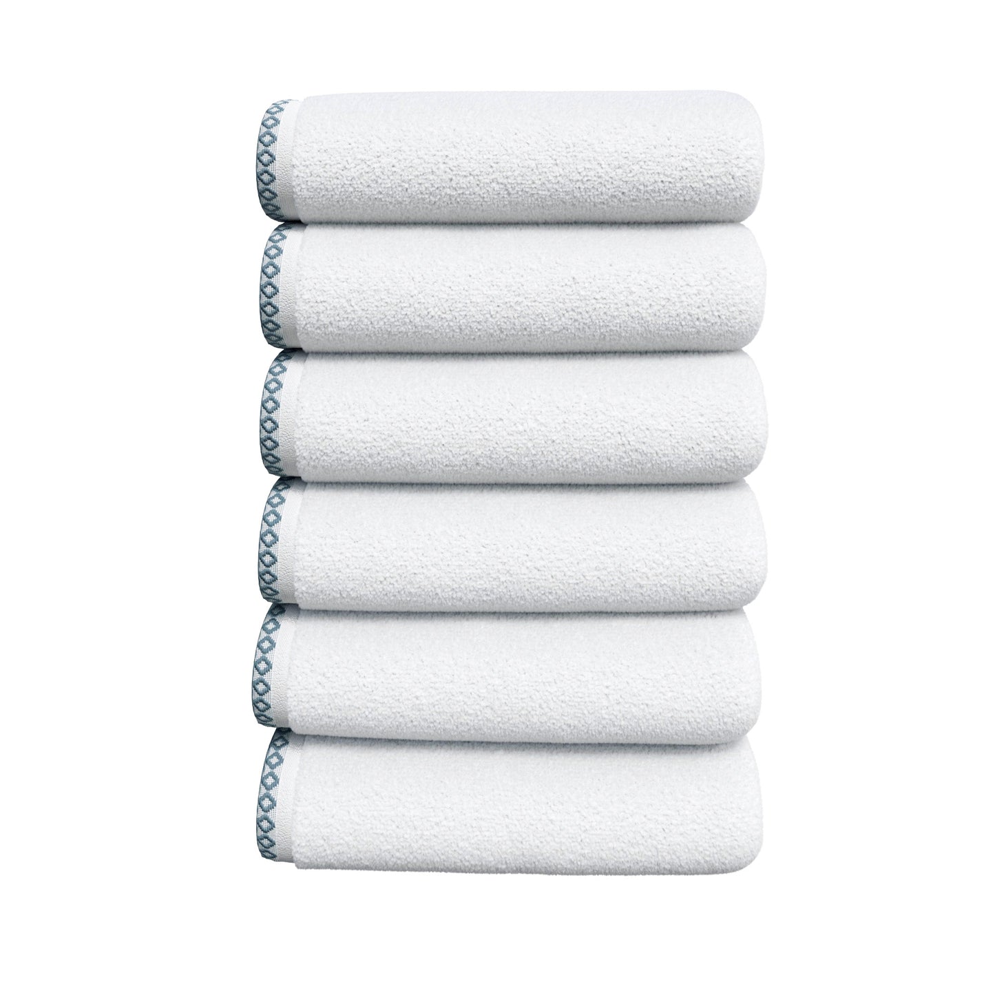 Cotton Border-Stitched 6-Piece Towel Set - Valery Collection