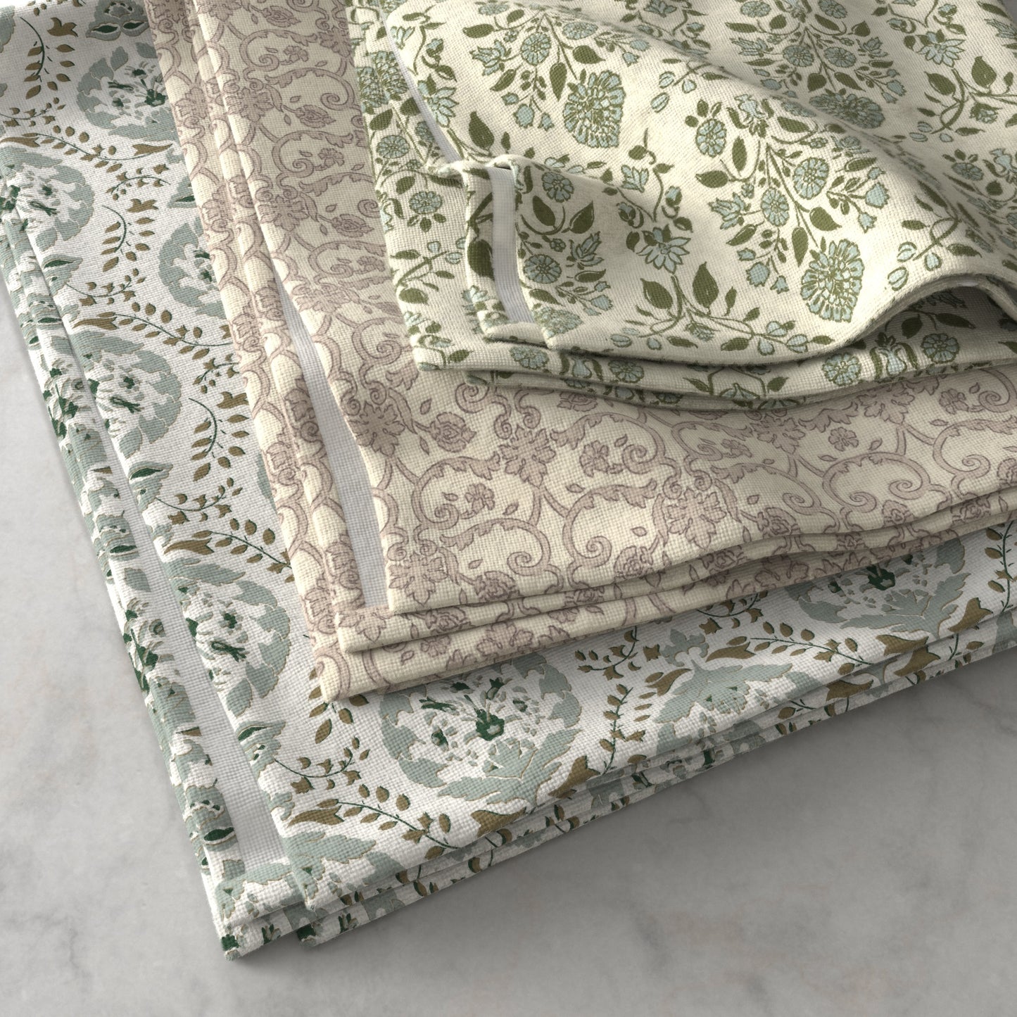 100% Cotton Floral Kitchen Dish Towel Set (Set of 6)