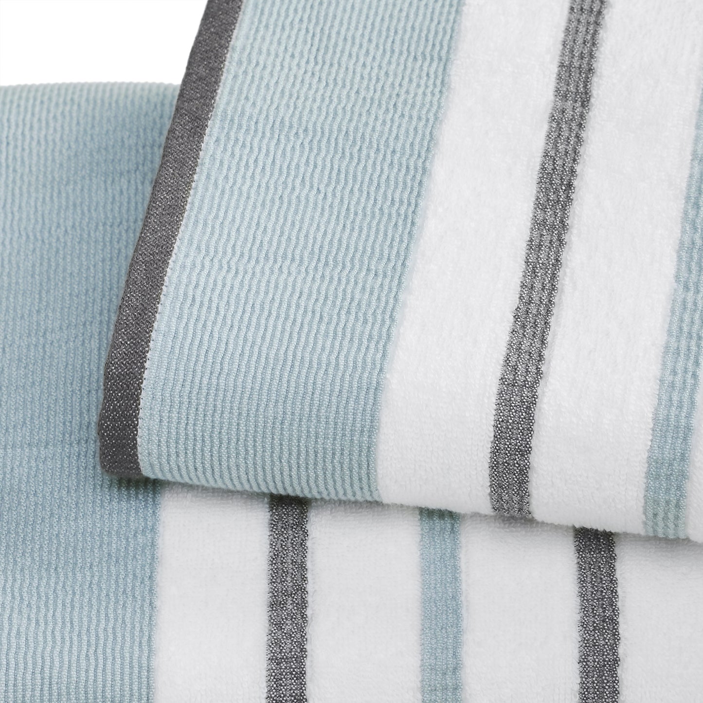 6-Piece Cotton Stripe Bath Towel Set - Noelle Collection
