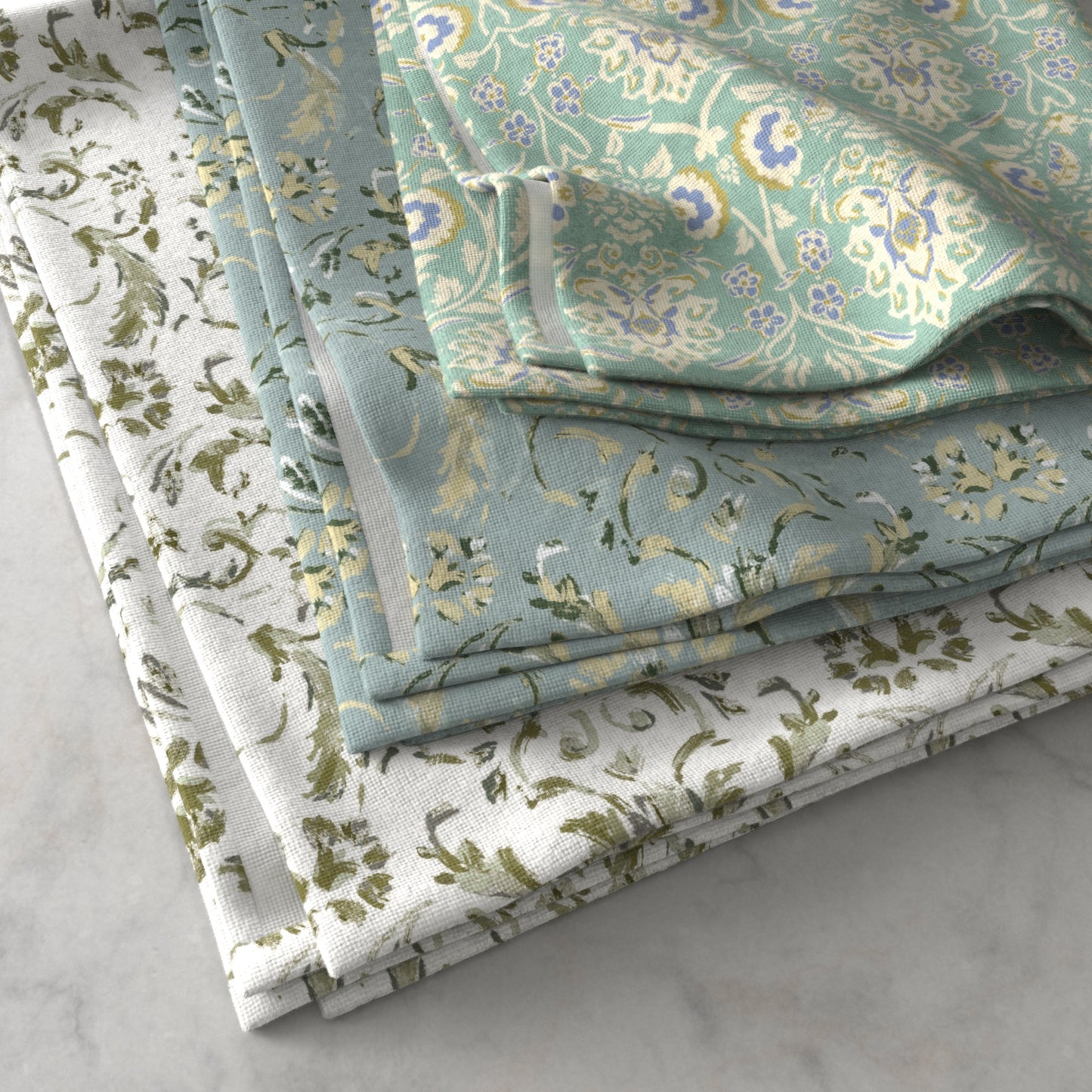 100% Cotton Floral Kitchen Dish Towel Set (Set of 6)