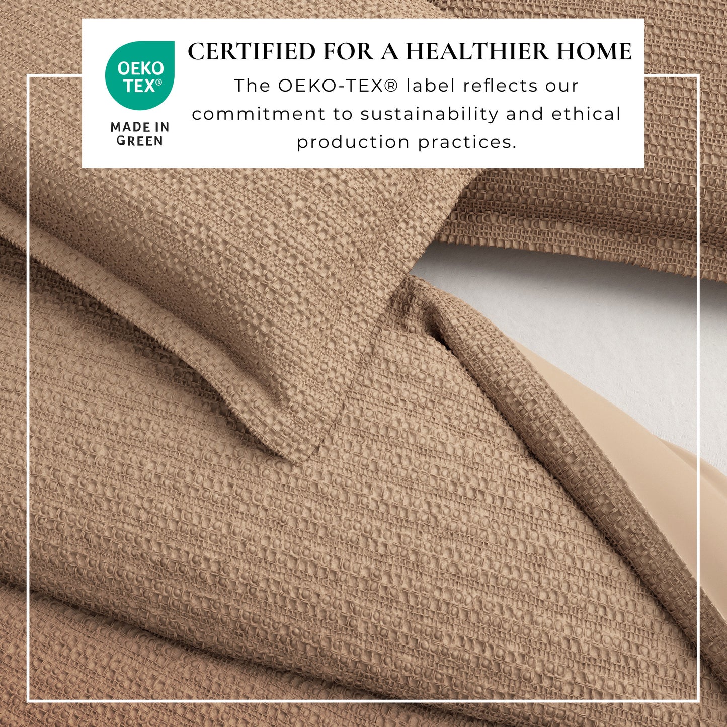 100% Cotton Honeycomb Waffle Textured Duvet Cover with Pillow Shams
