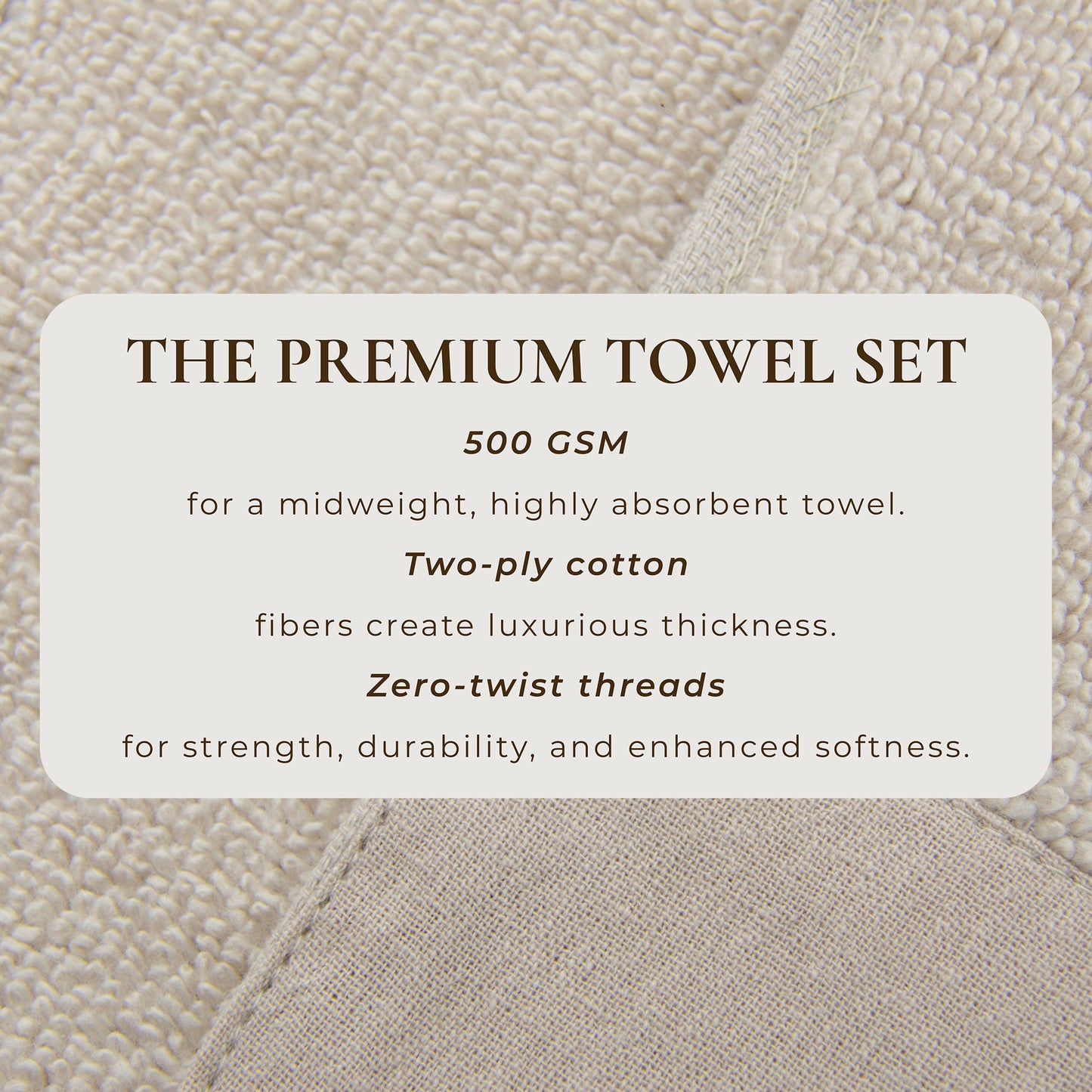 100% Cotton Linen Like Border Bath Towel Set