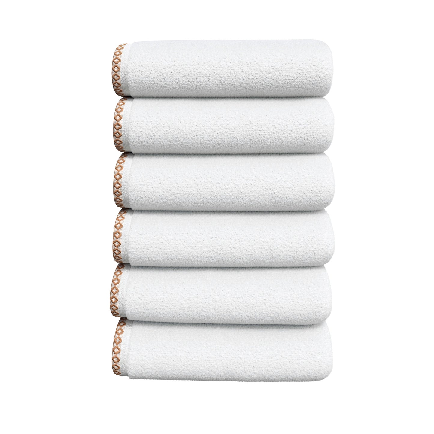 Cotton Border-Stitched 6-Piece Towel Set - Valery Collection