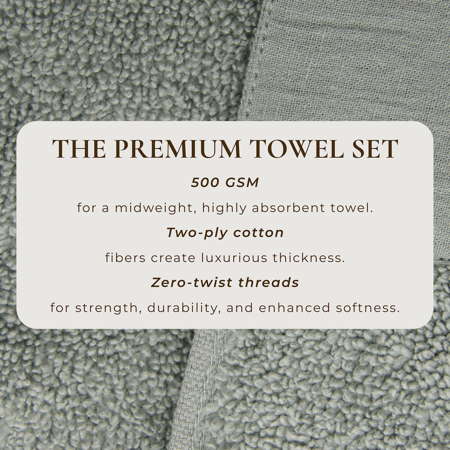 100% Cotton Linen Like Border Bath Towel Set