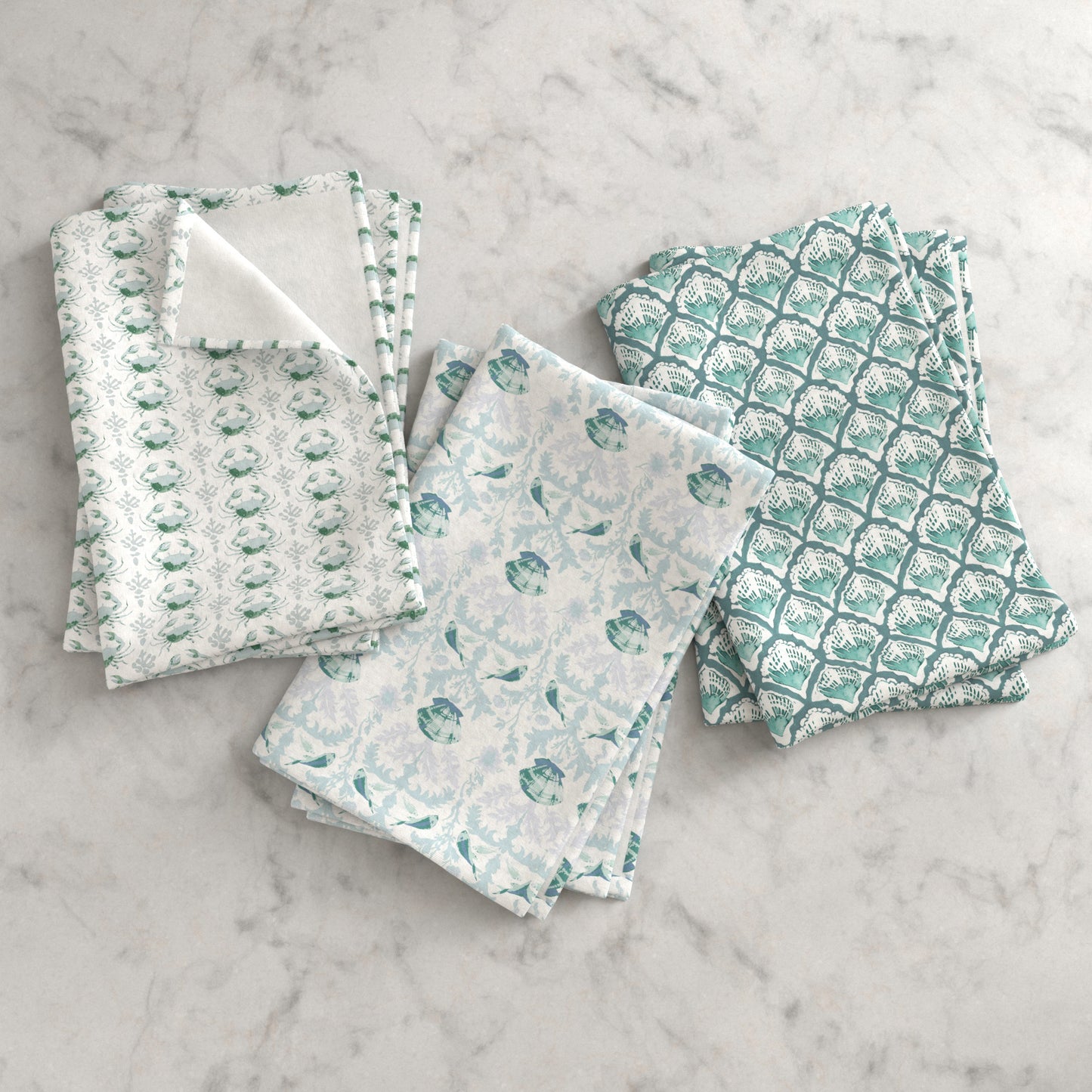 100% Cotton Coastal Kitchen Dish Towel Set (Set of 6)