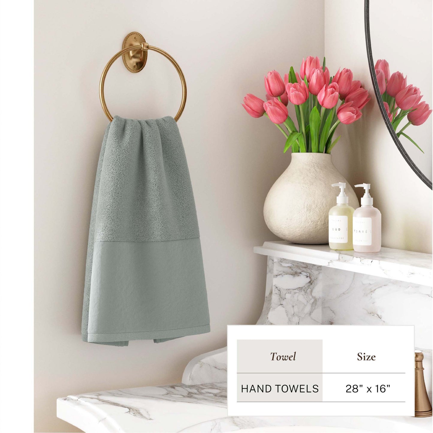 100% Cotton Linen Like Border Bath Towel Set