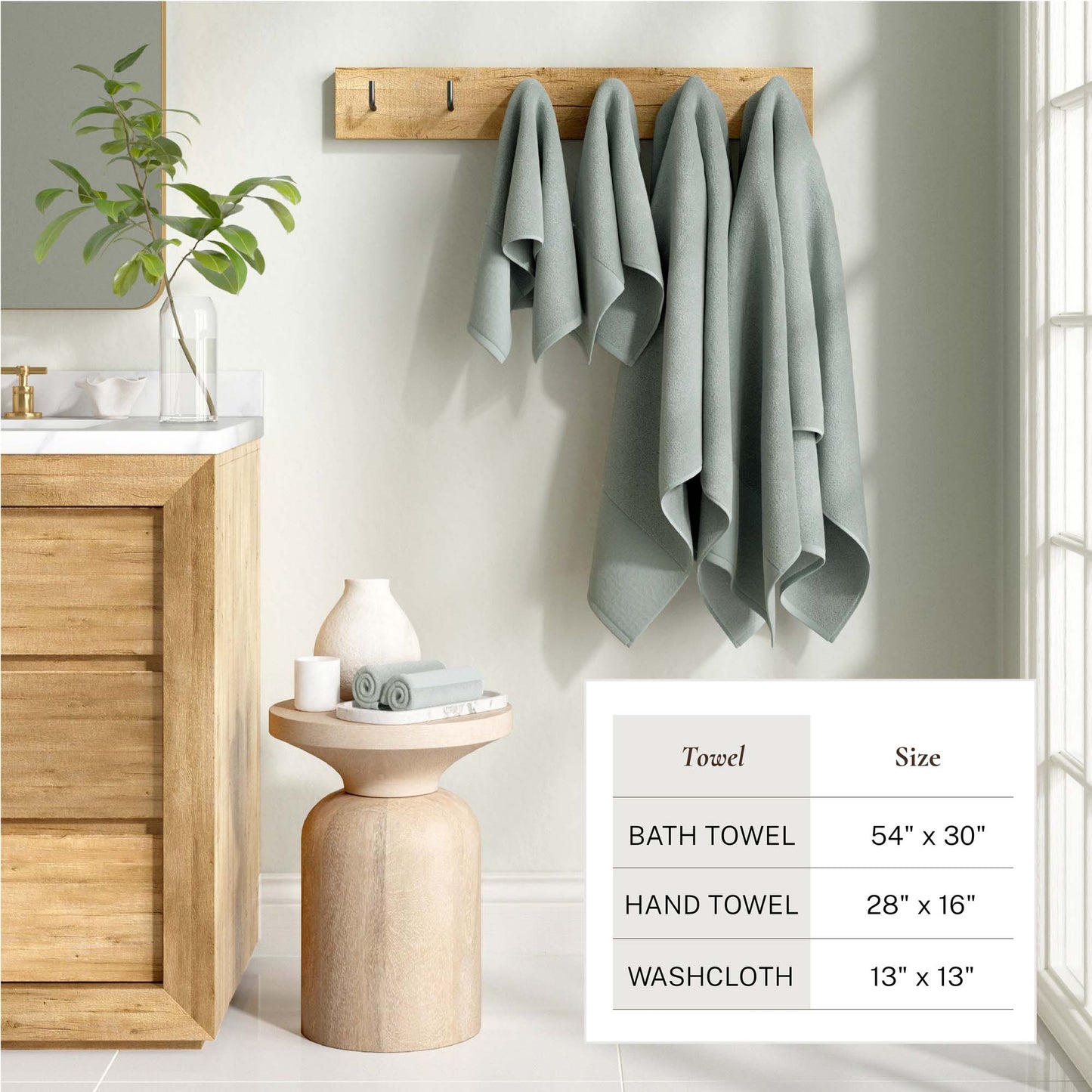 100% Cotton Linen Like Border Bath Towel Set