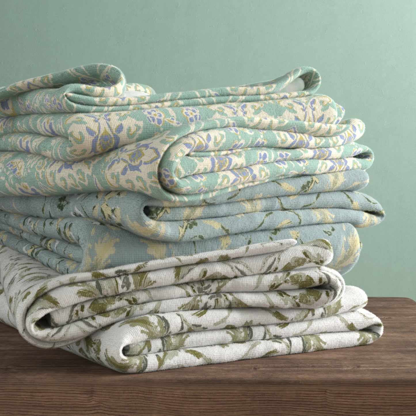 100% Cotton Floral Kitchen Dish Towel Set (Set of 6)
