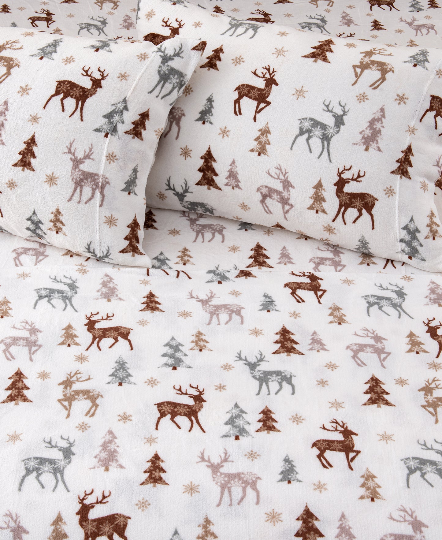 4-Piece Winter Printed Plush Sheet - Velvet Luxe Collection