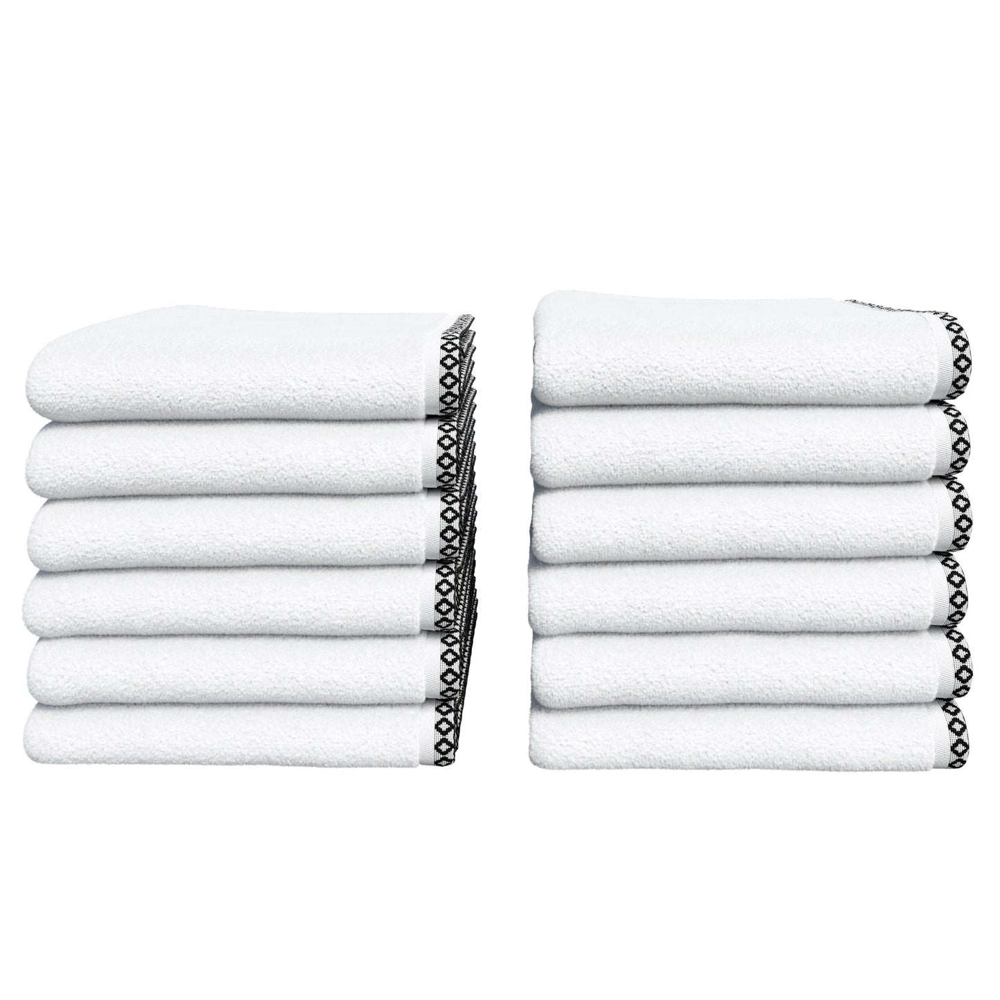 Cotton Border-Stitched 6-Piece Towel Set - Valery Collection