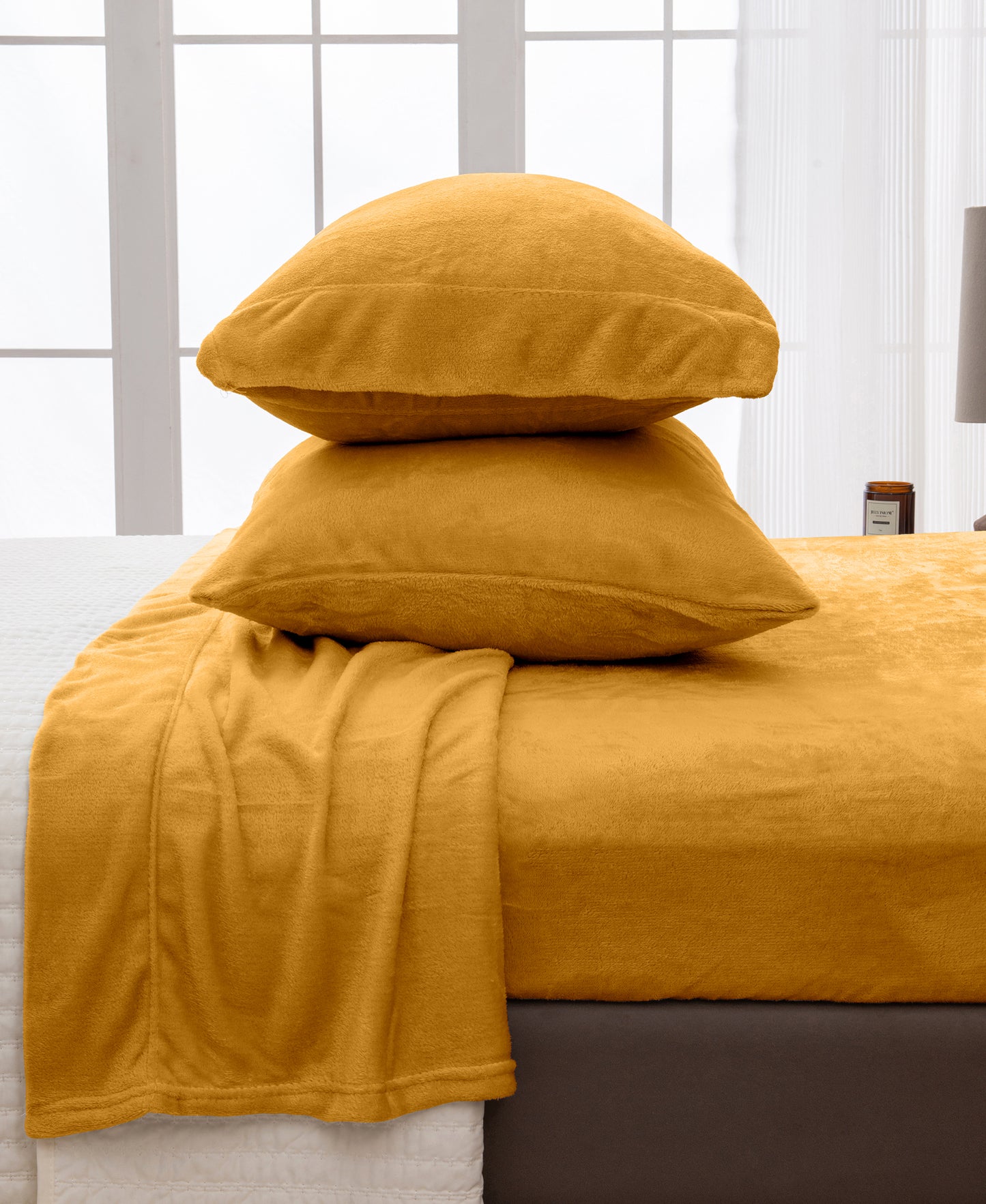 4-Piece Solid Plush Sheet - Velvet Luxe Collection