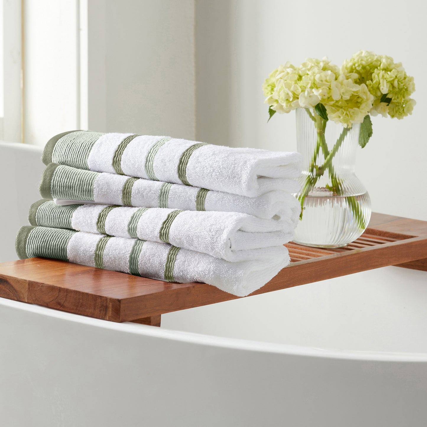 6-Piece Cotton Stripe Bath Towel Set - Noelle Collection
