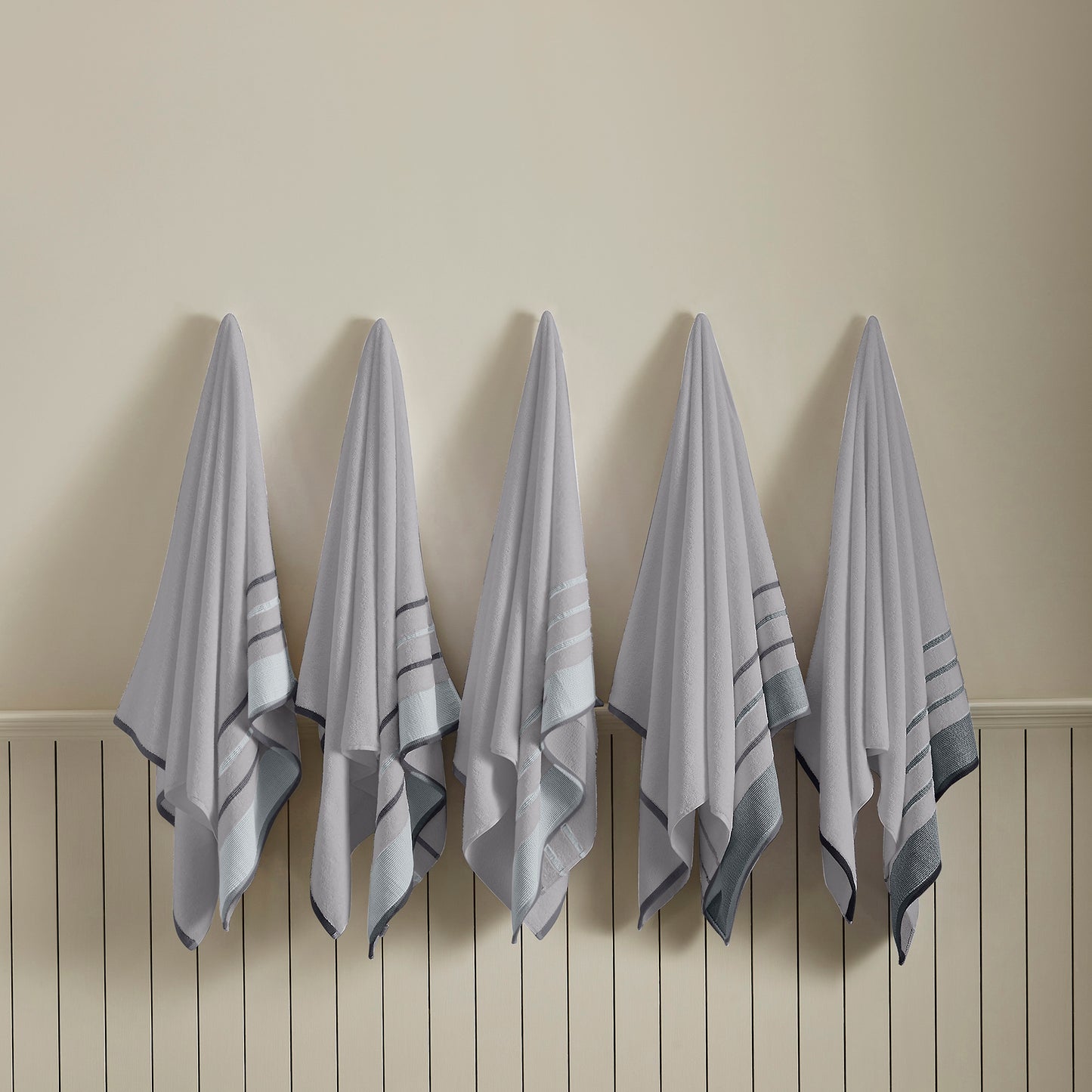 2 Pack Cotton Stripe Bath Sheet Set - Noelle Collection