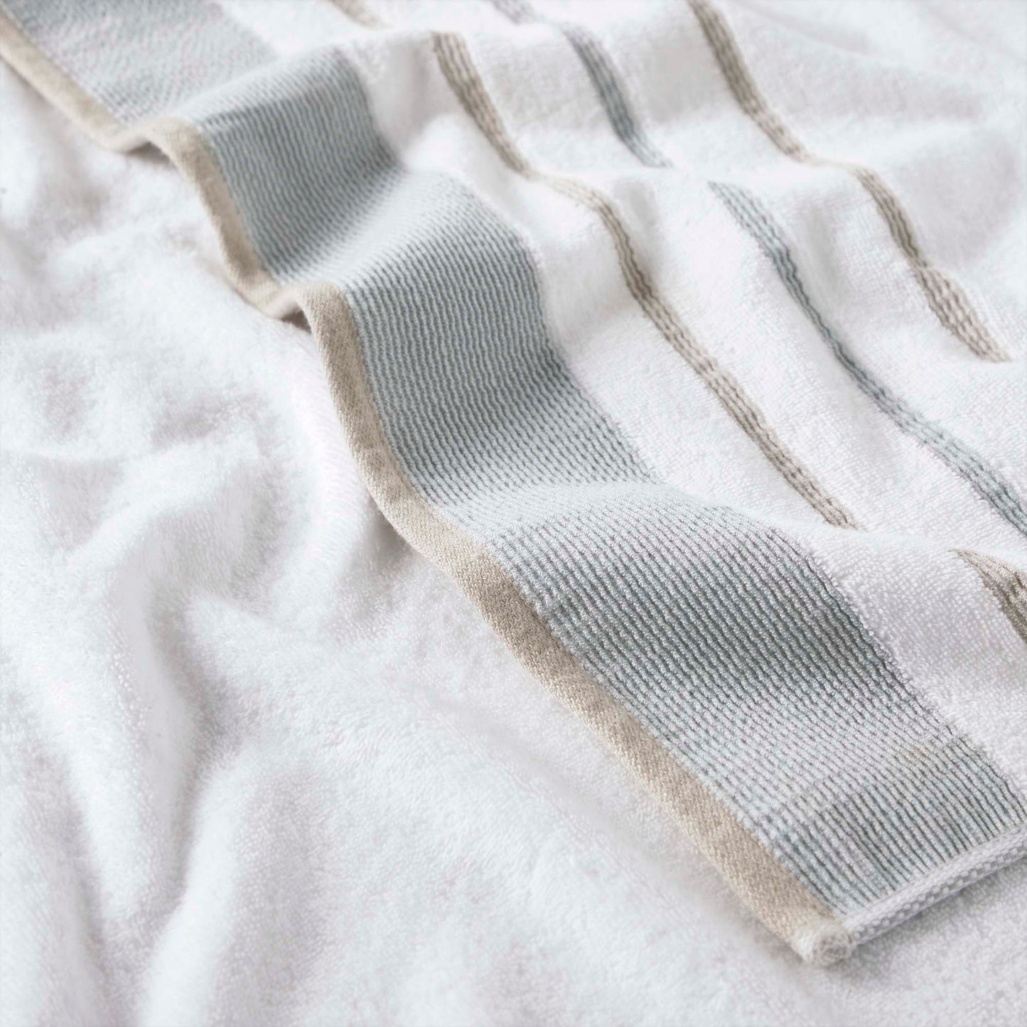 2 Pack Cotton Stripe Bath Sheet Set - Noelle Collection