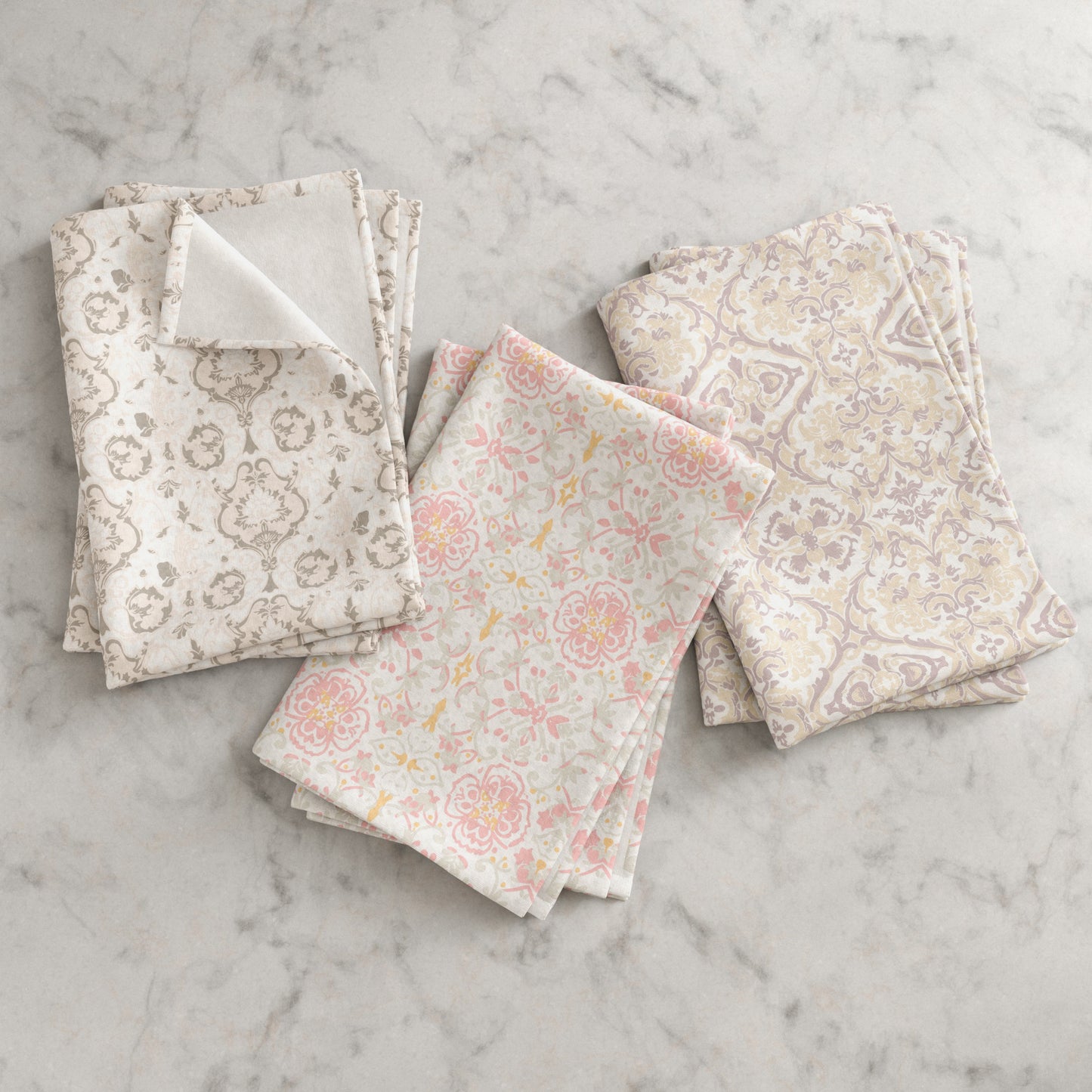 100% Cotton Floral Kitchen Dish Towel Set (Set of 6)