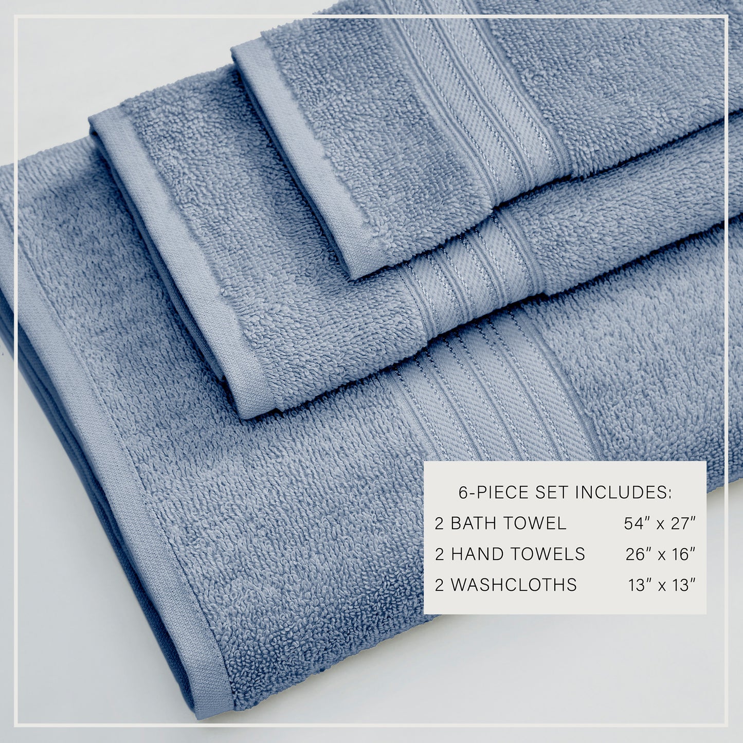 6-Piece Cotton Bath Towel Set - Cooper Collection