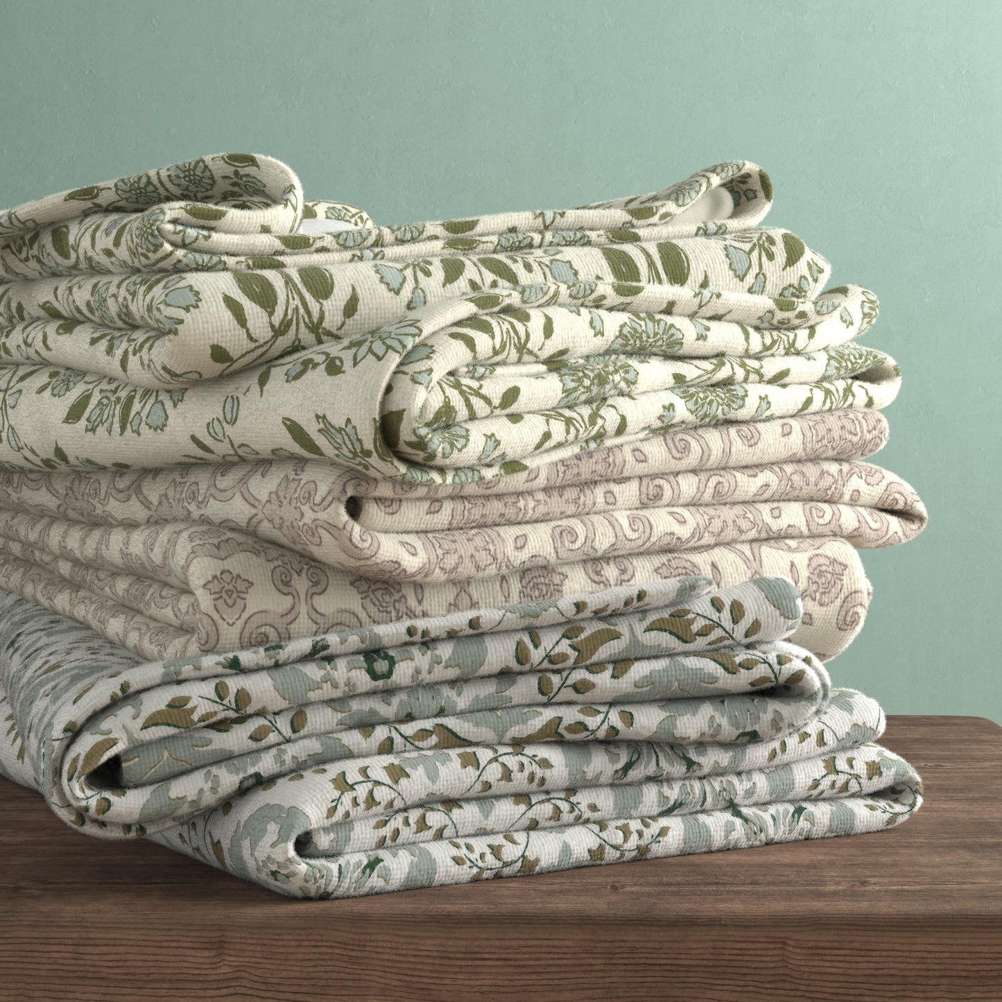 100% Cotton Floral Kitchen Dish Towel Set (Set of 6)