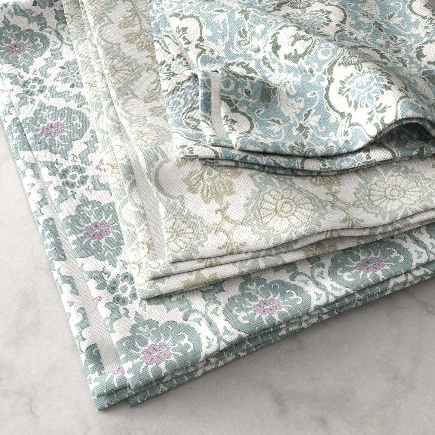 100% Cotton Floral Kitchen Dish Towel Set (Set of 6)