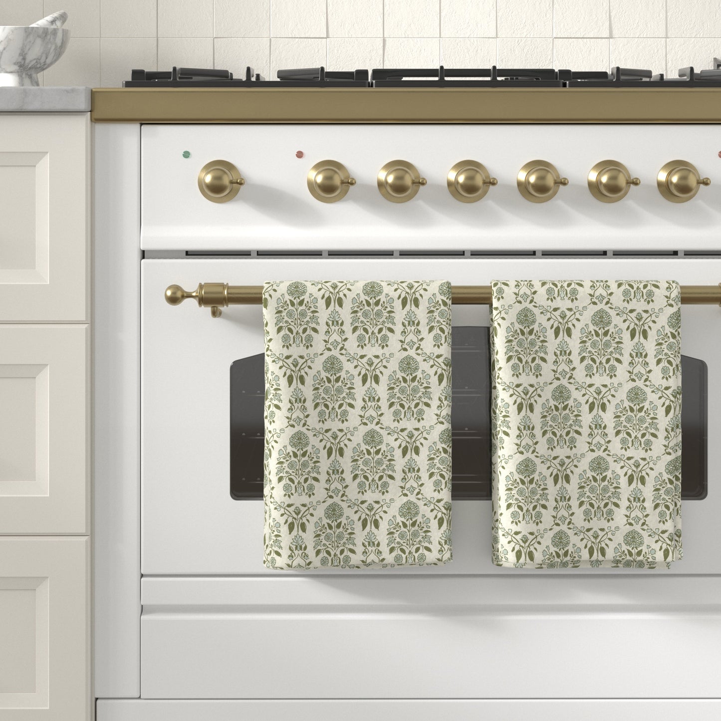 100% Cotton Floral Kitchen Dish Towel Set (Set of 6)