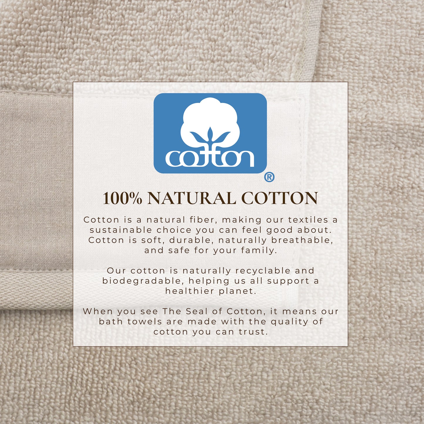 100% Cotton Linen Like Border Bath Towel Set