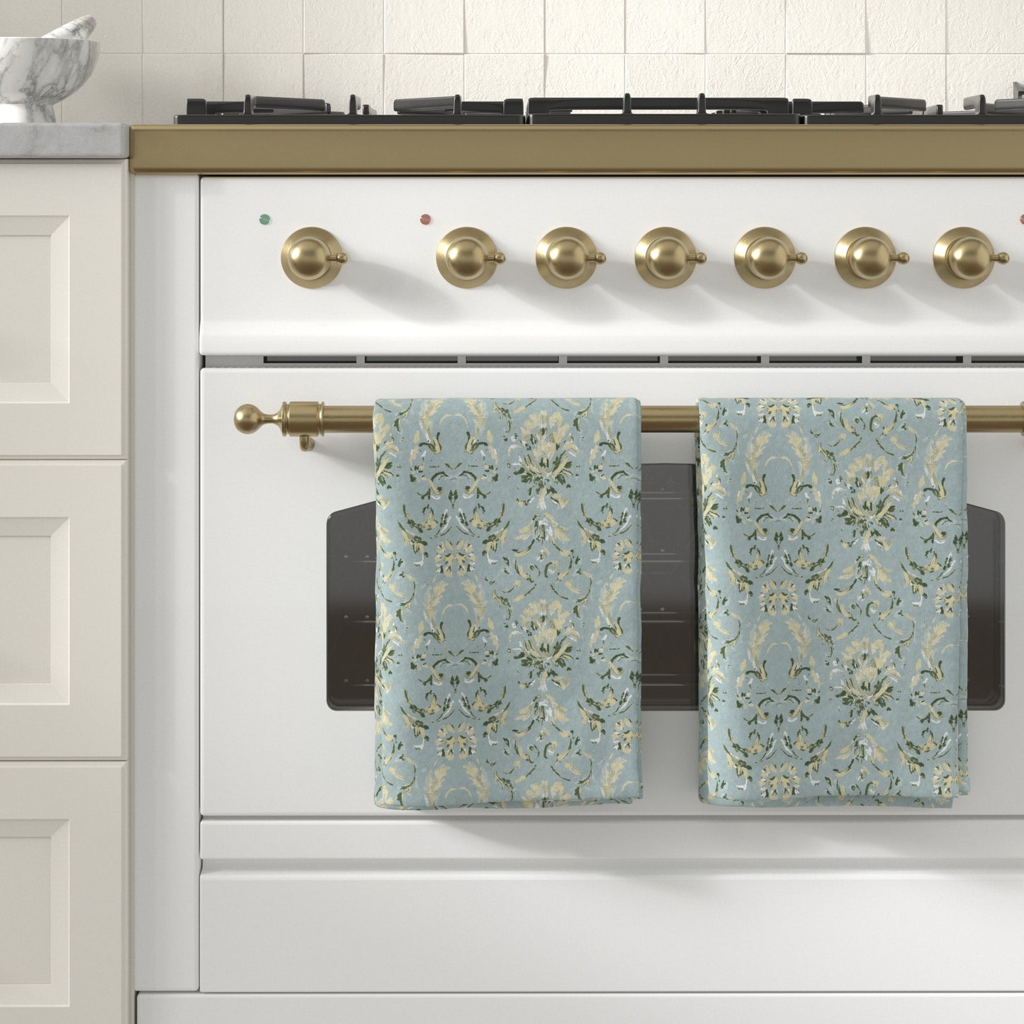 100% Cotton Floral Kitchen Dish Towel Set (Set of 6)