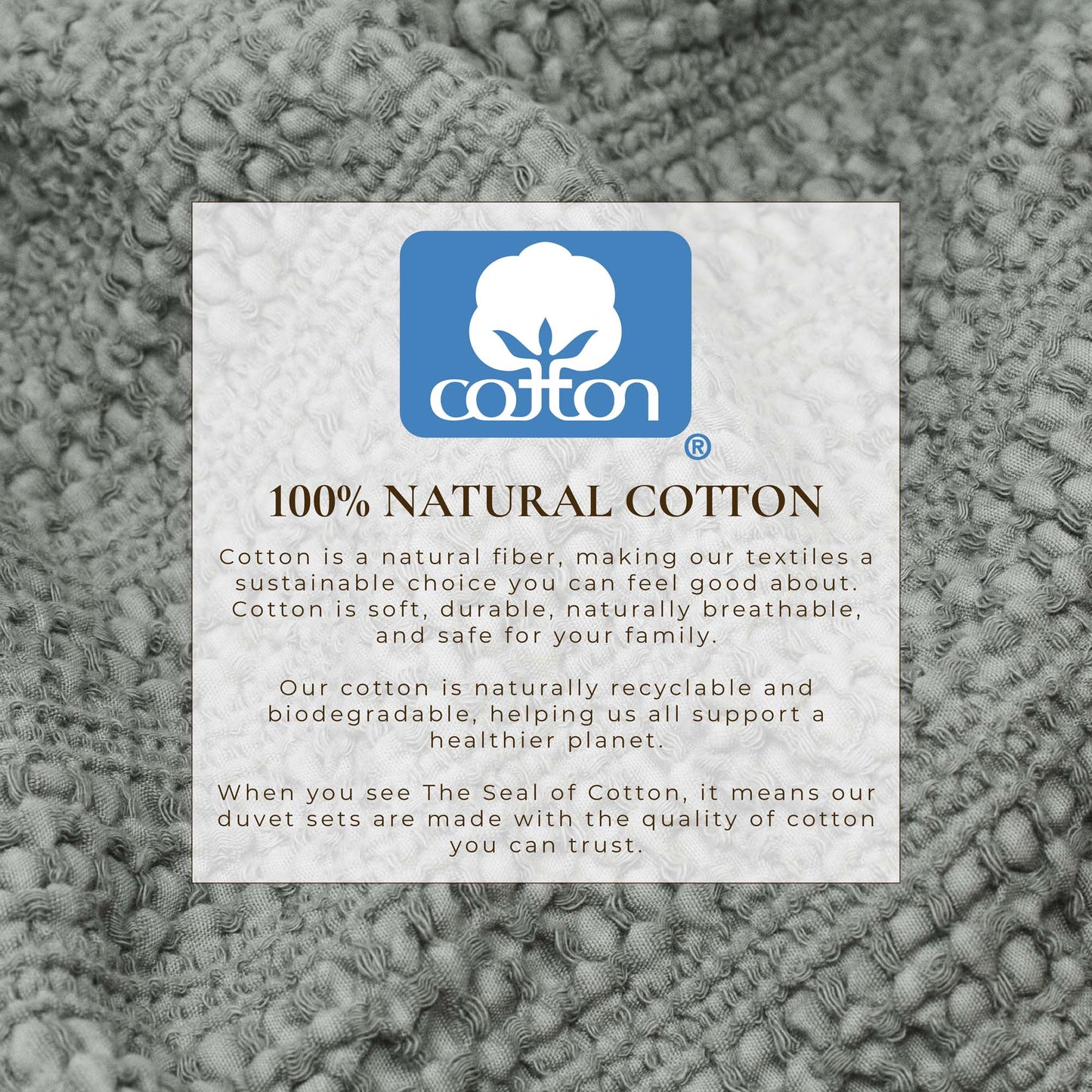 100% Cotton Honeycomb Waffle Textured Duvet Cover with Pillow Shams