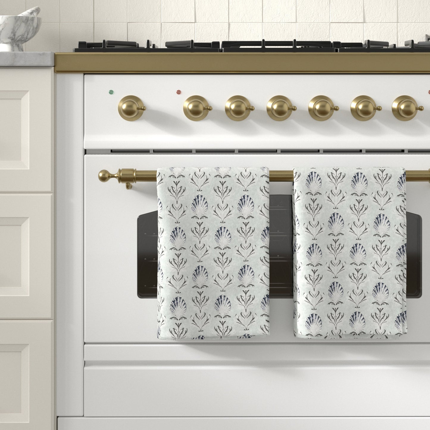 100% Cotton Coastal Kitchen Dish Towel Set (Set of 6)