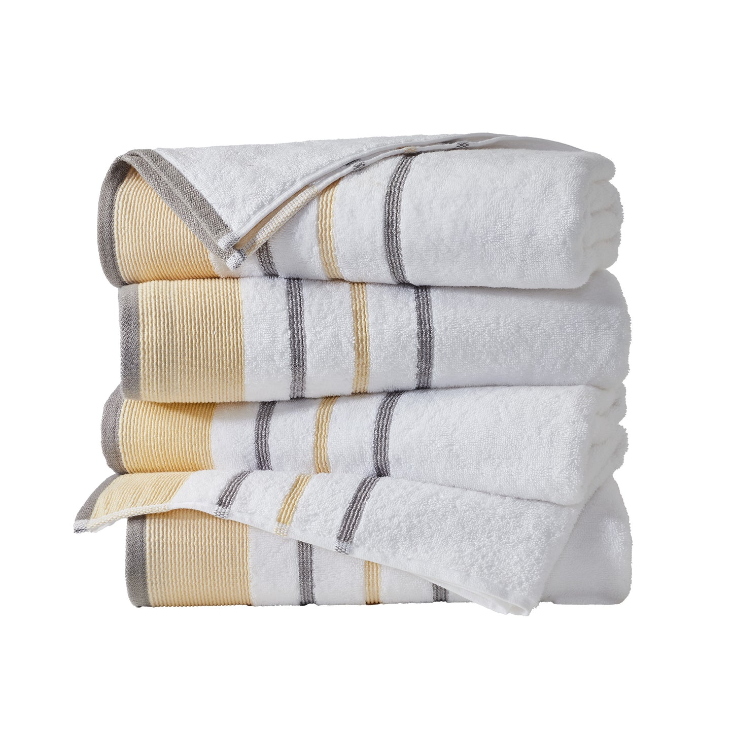 4 Pack Cotton Stripe Bath Towel Set - Noelle Collection