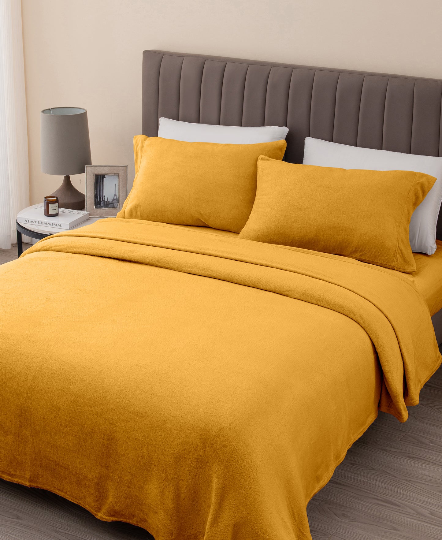 4-Piece Solid Plush Sheet - Velvet Luxe Collection