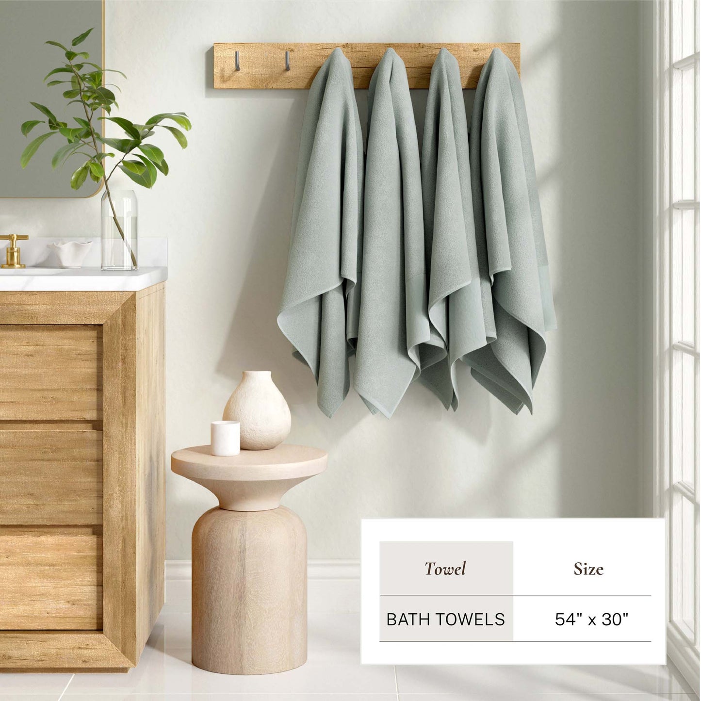 100% Cotton Linen Like Border Bath Towel Set