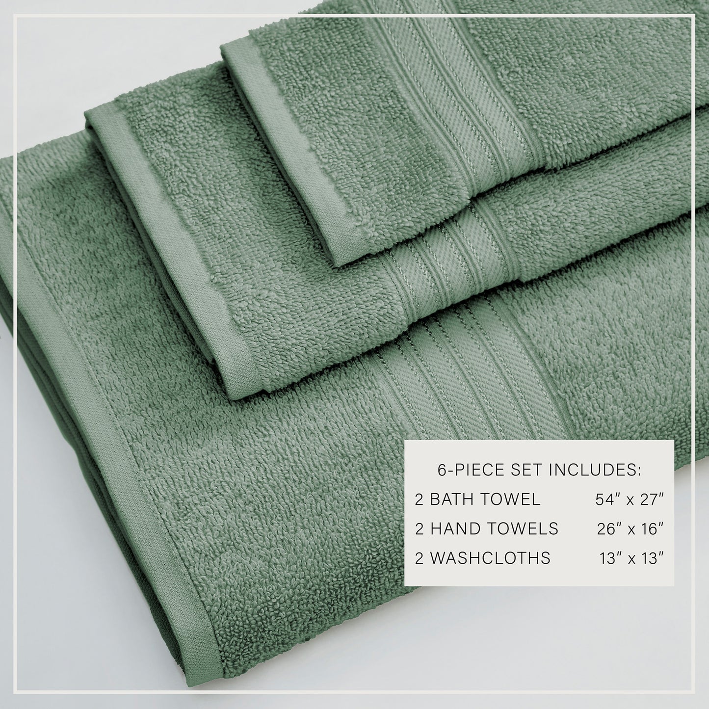 6-Piece Cotton Bath Towel Set - Cooper Collection